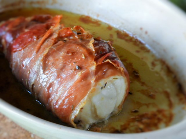 Filet de lotte rôtie au jambon&nbsp;Serrano