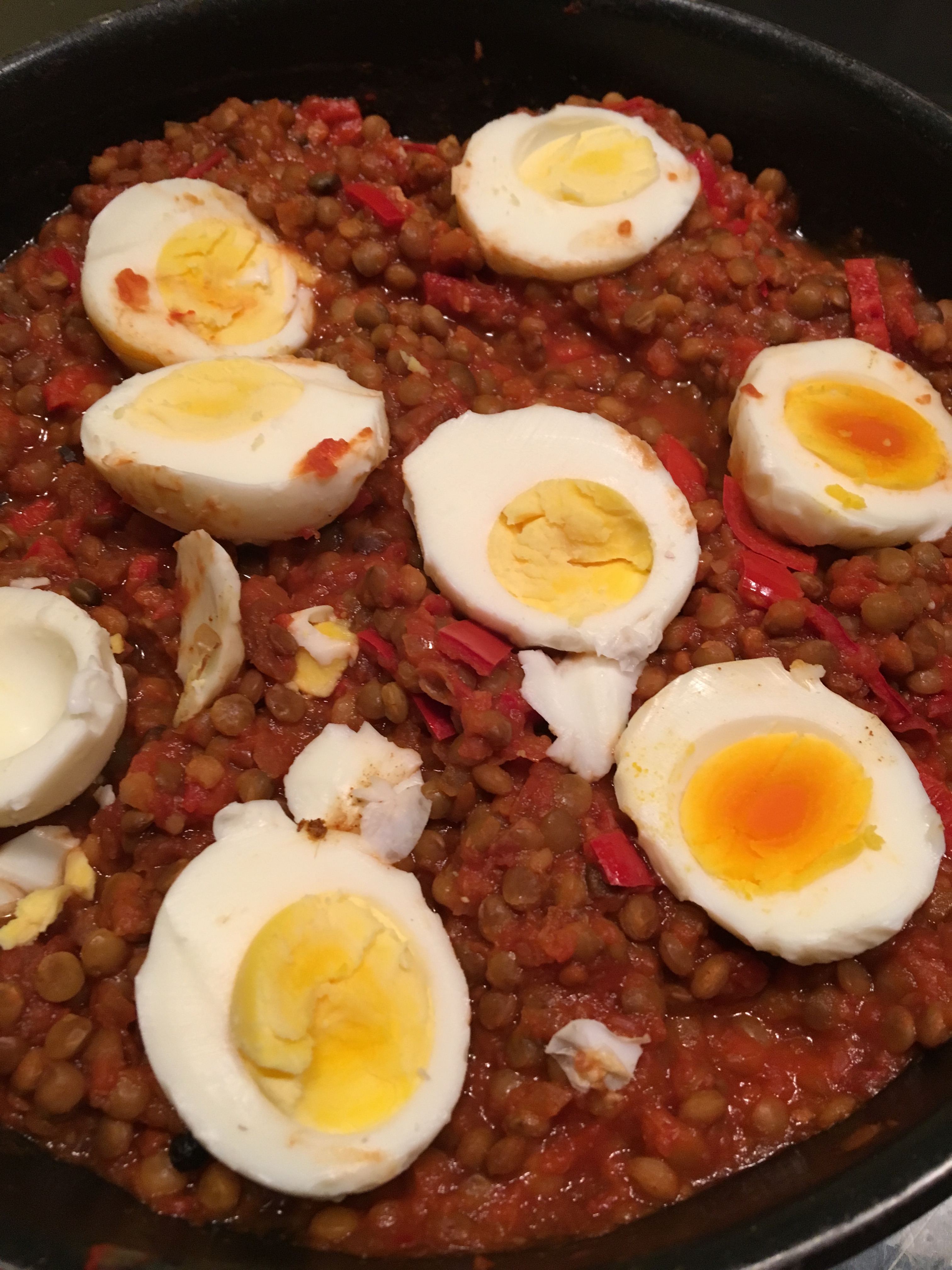 Curry de lentilles et œufs&nbsp;durs