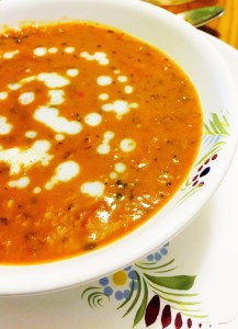 Soupe de lentilles du Puy au curry et crème de&nbsp;coco