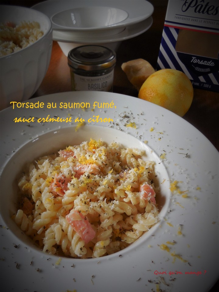 Torsade au saumon fumé, sauce crémeuse au citron