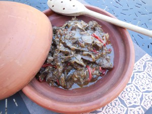 Tajine de boeuf, aubergine et&nbsp;poivron