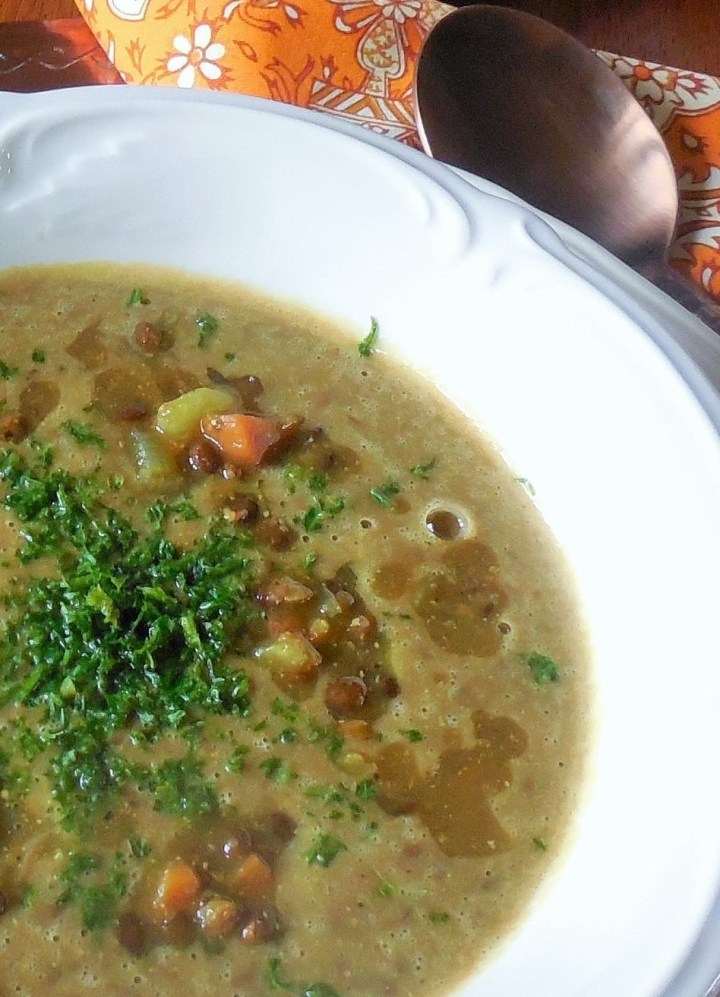 Soupe de lentilles au&nbsp;Raz-el-Hanout