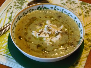Velouté de courgettes au&nbsp;basilic