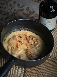 Poulet au Vin Jaune gratiné au&nbsp;Comté