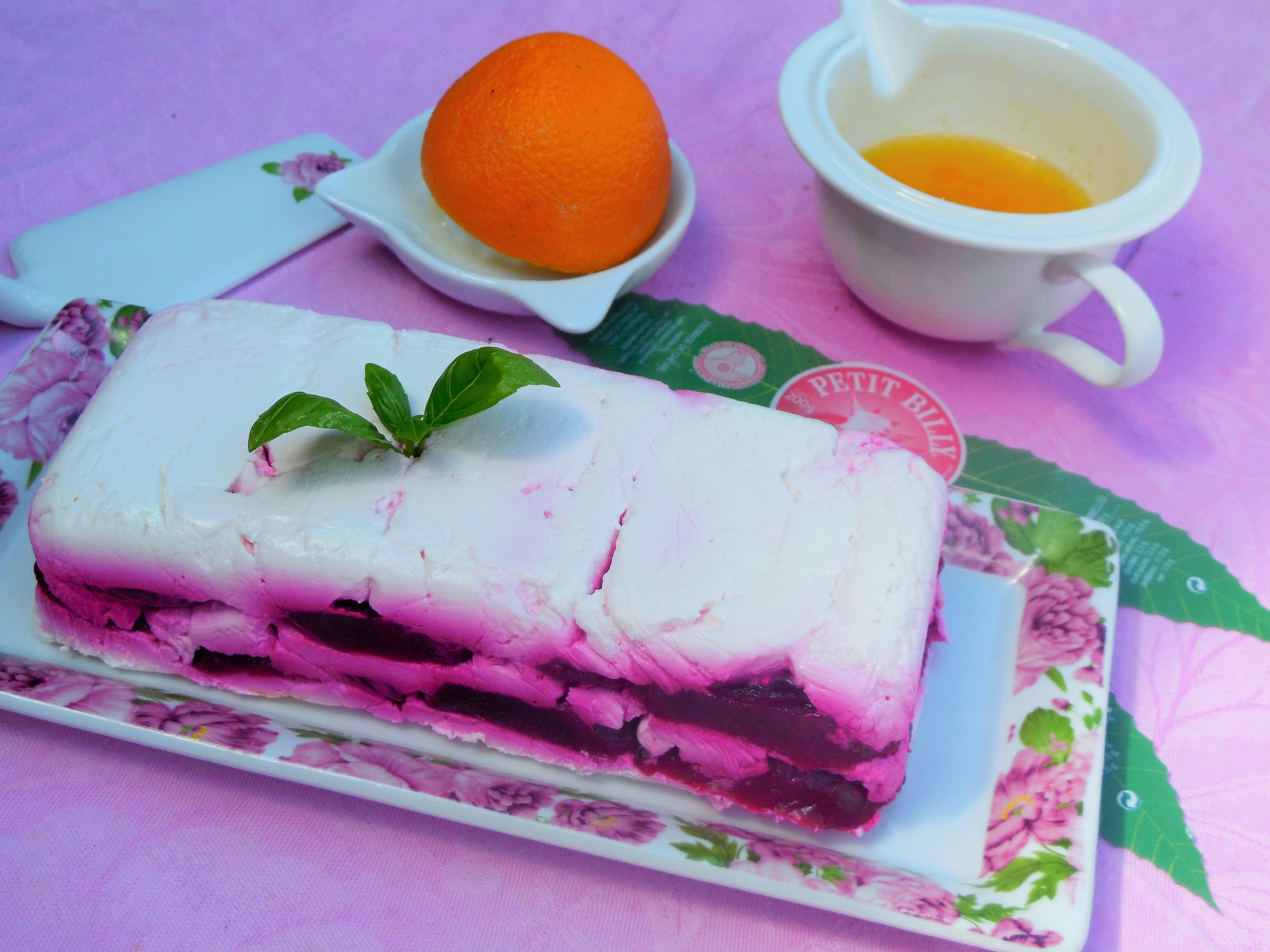 Terrine de betterave au chèvre frais, vinaigrette à&nbsp;l&rsquo;orange