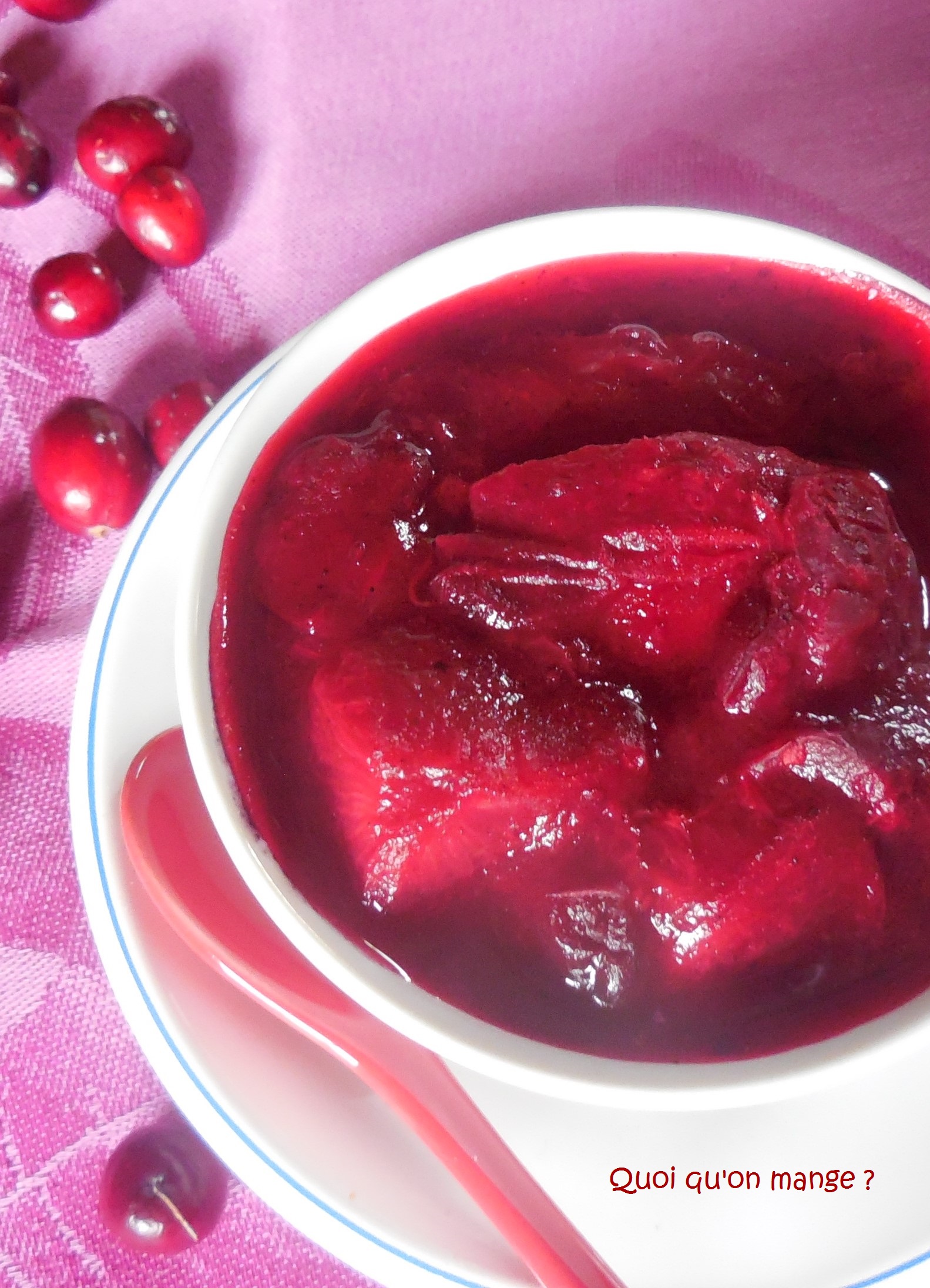 Compotée de prunes rouges et cranberries – Quoi Qu'on Mange ? 🍒