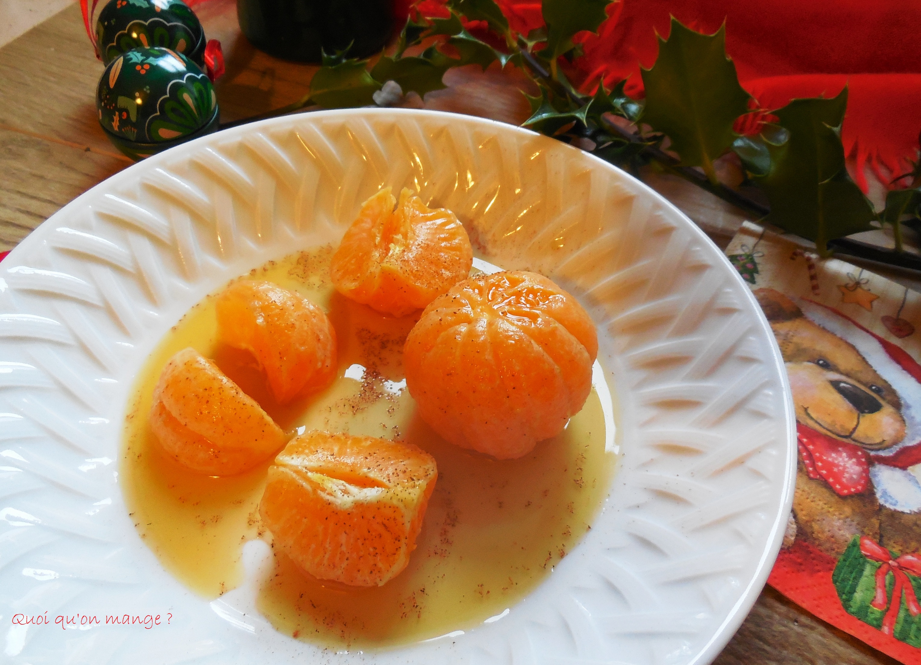 Clémentines aux épices de Noël