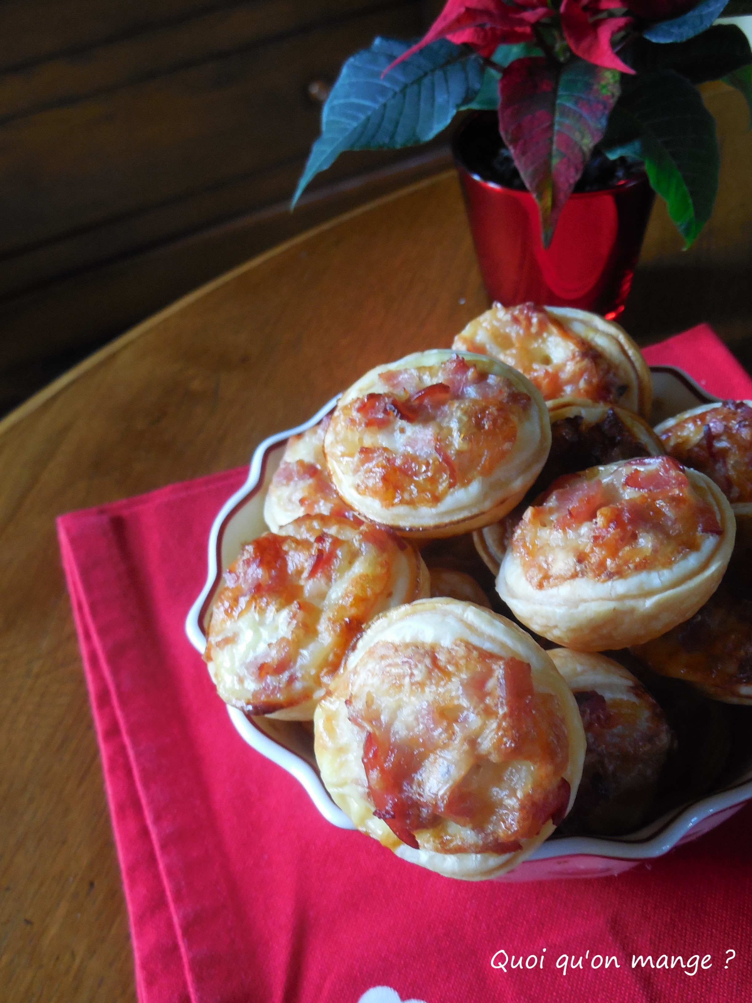 Mini-tartelettes au bacon et St Nectaire