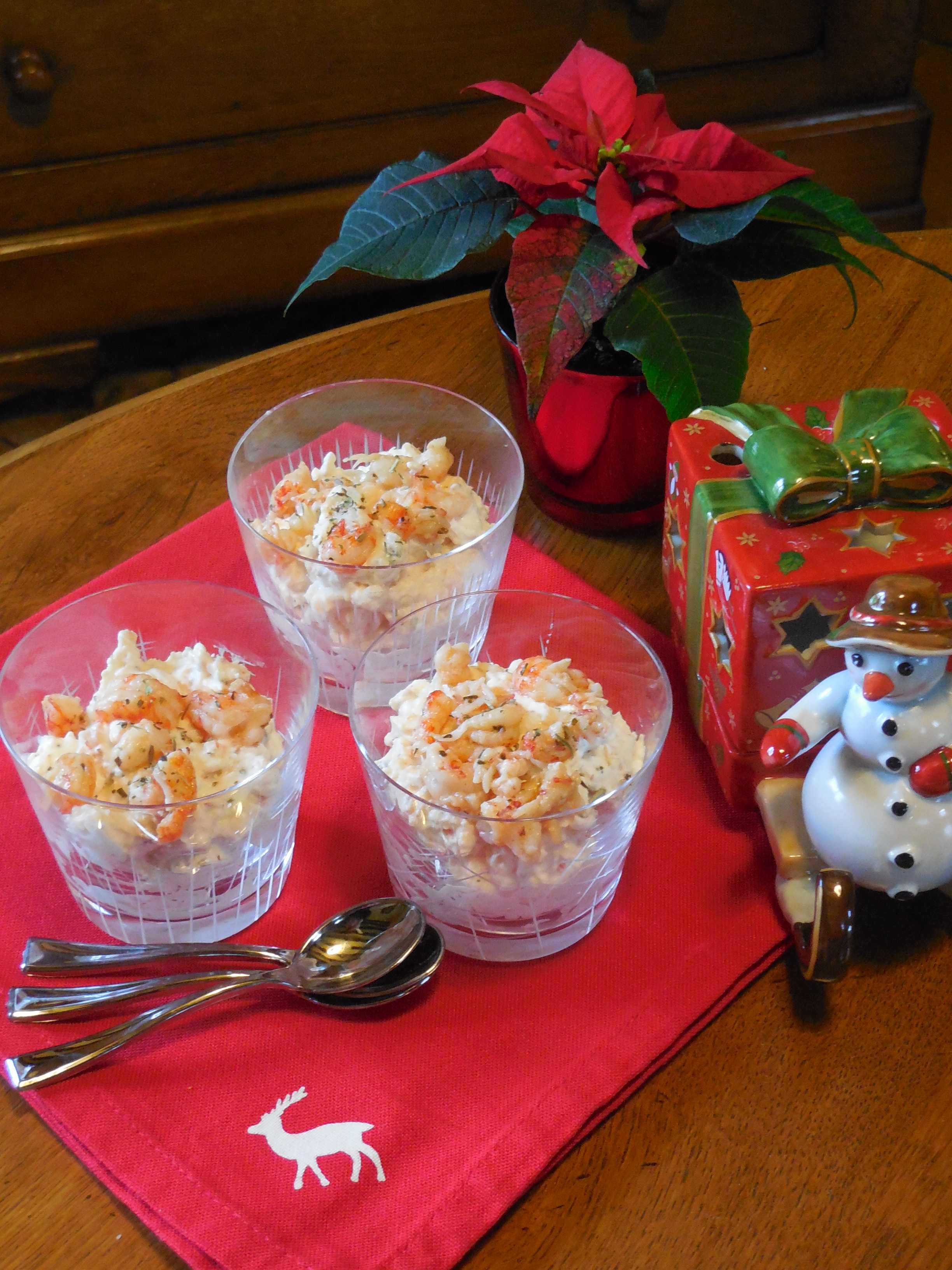 Verrines de mousse aux écrevisses
