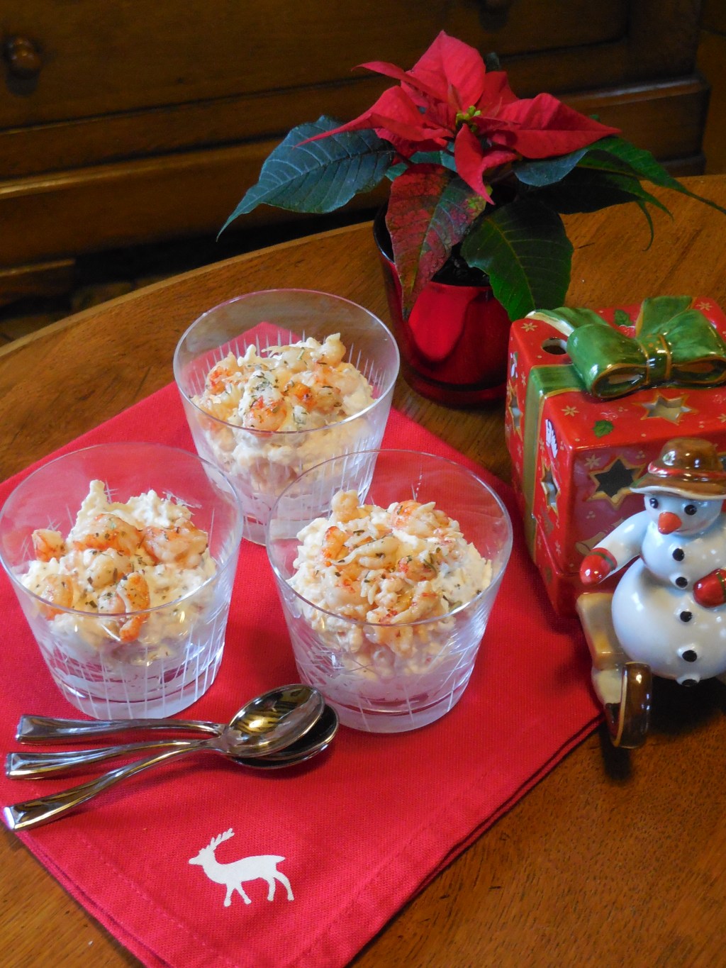 Verrines de mousse aux écrevisses
