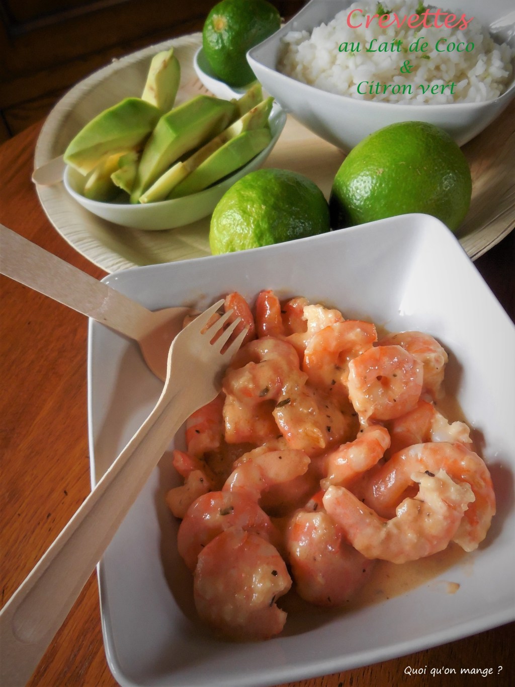 Crevettes au lait de coco et citron&nbsp;vert