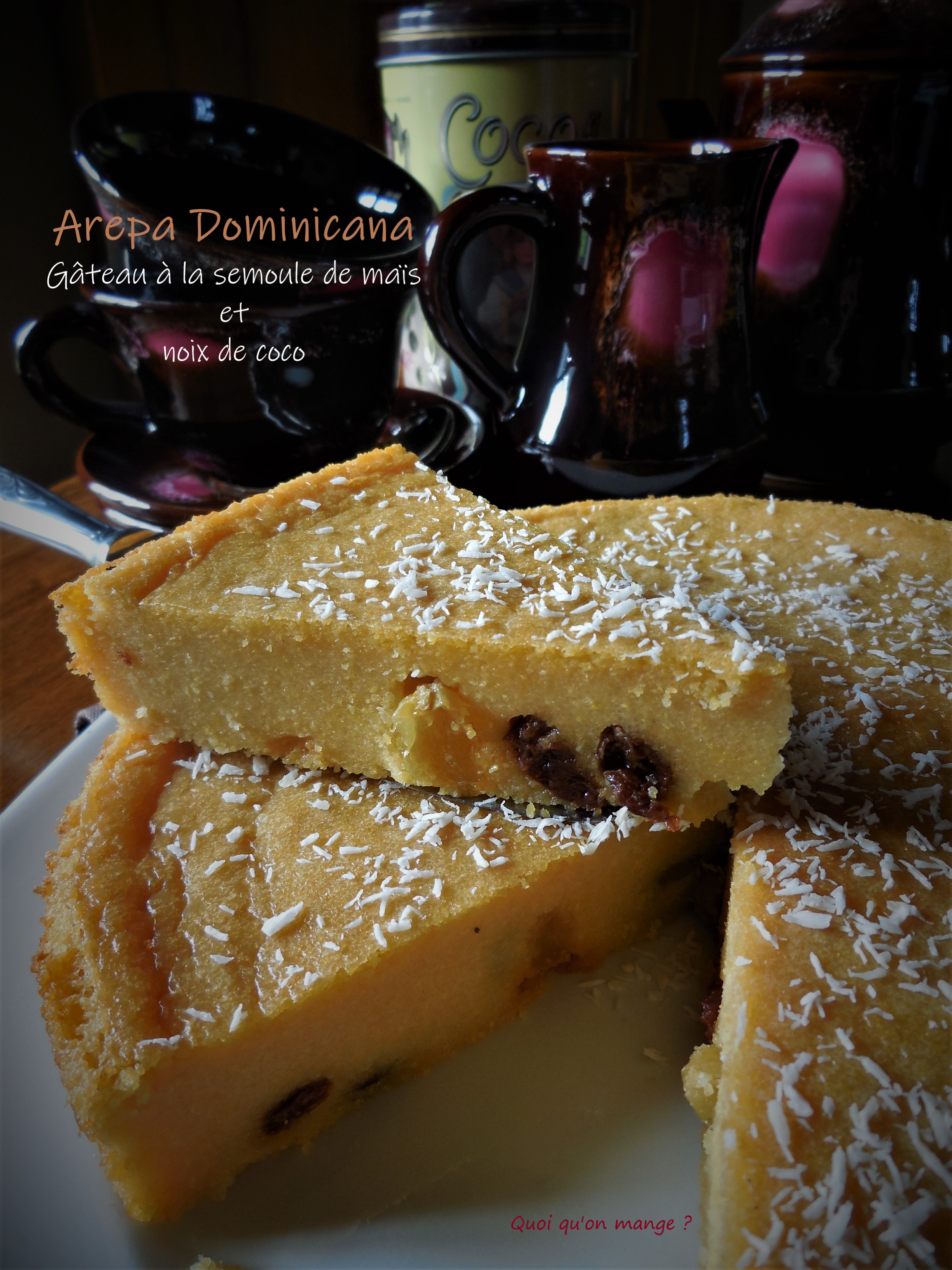 Arepa Dominicana, gâteau à la farine de maïs et noix de coco