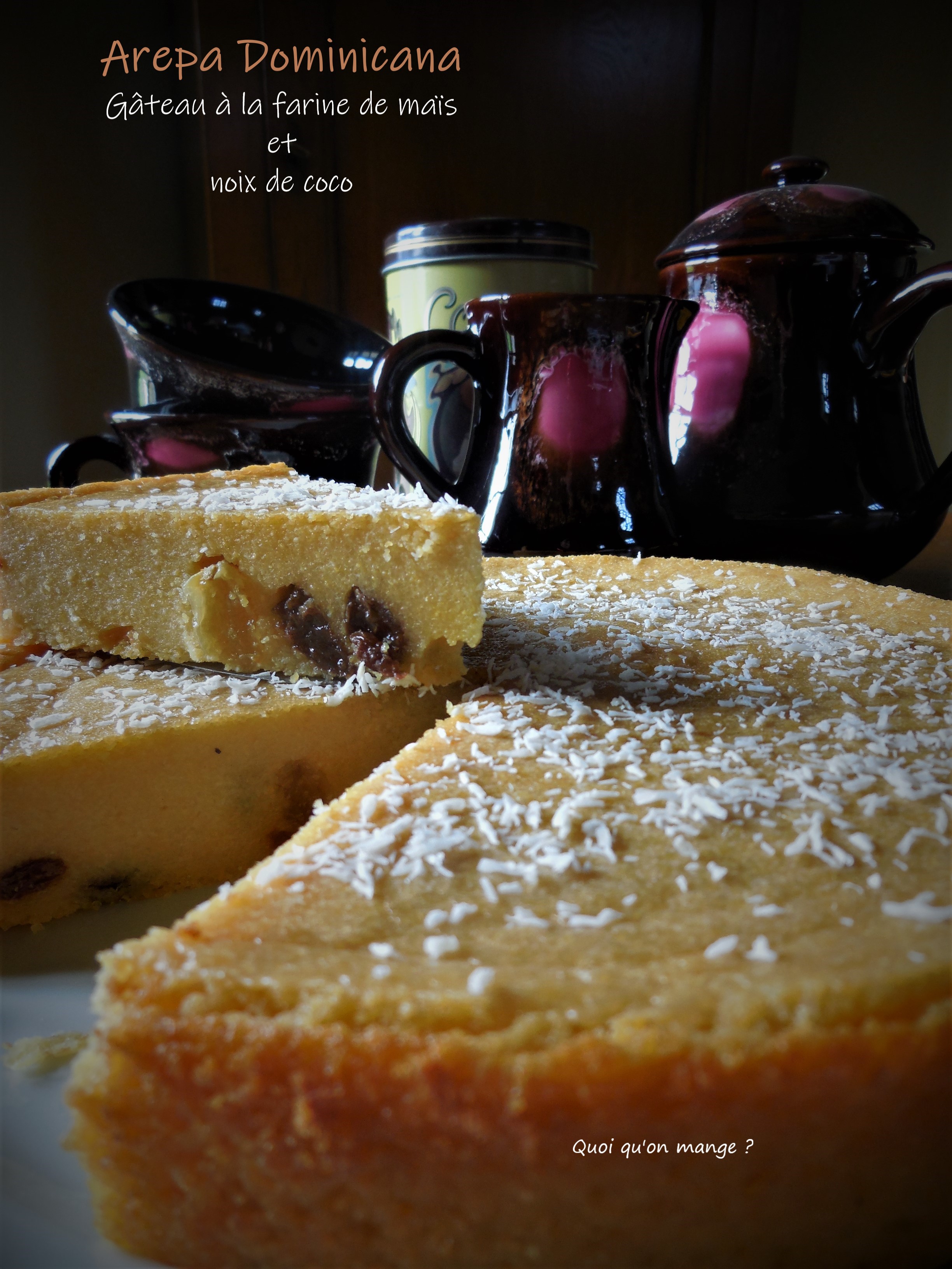 Arepa Dominicana, gâteau à la farine de maïs et noix de coco