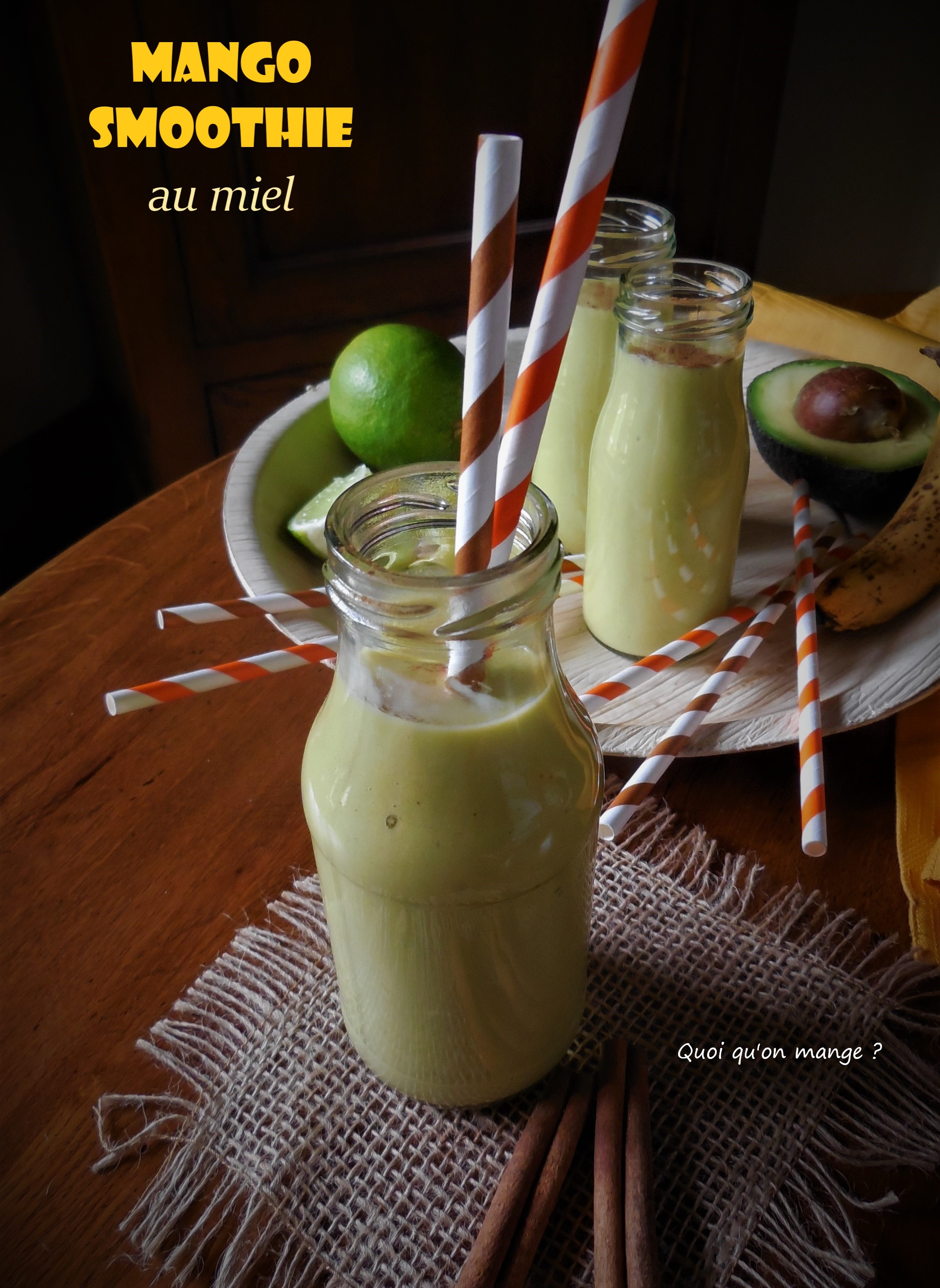 Mango smoothie parfumé au miel