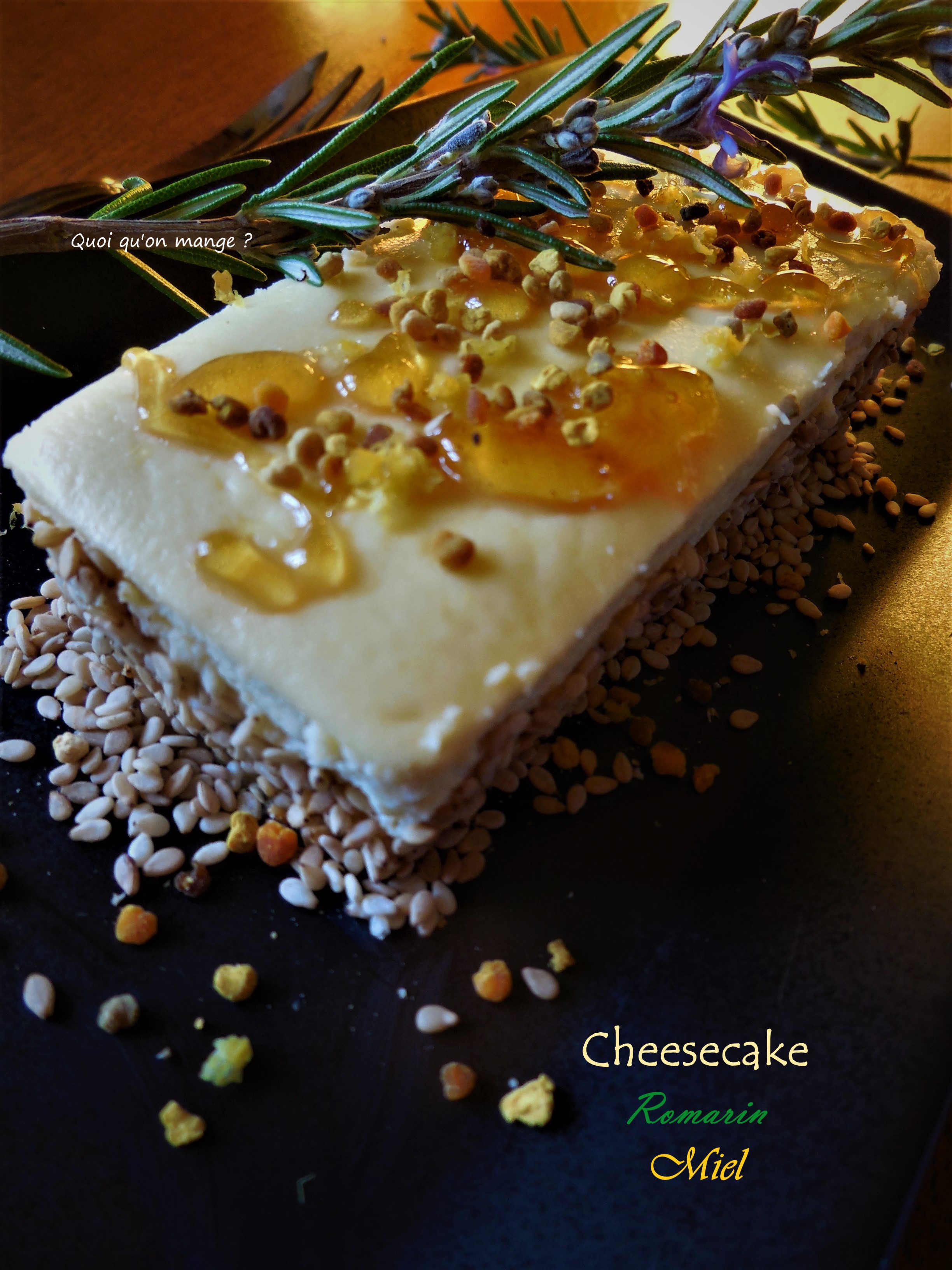 Cheesecake au romarin et miel