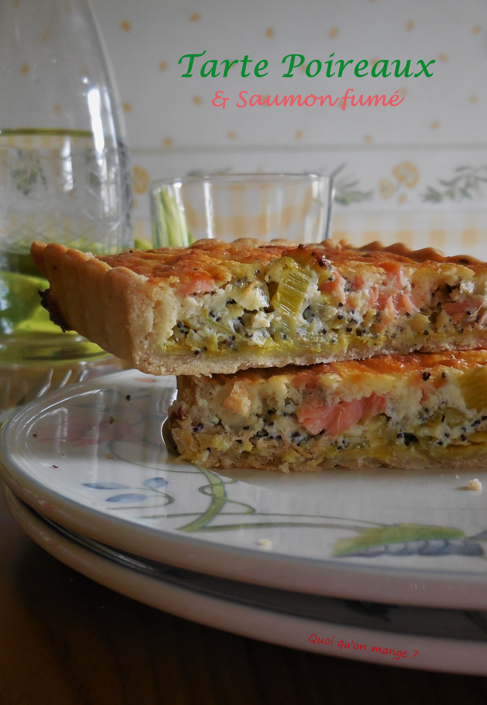Tarte aux poireaux et saumon fumé