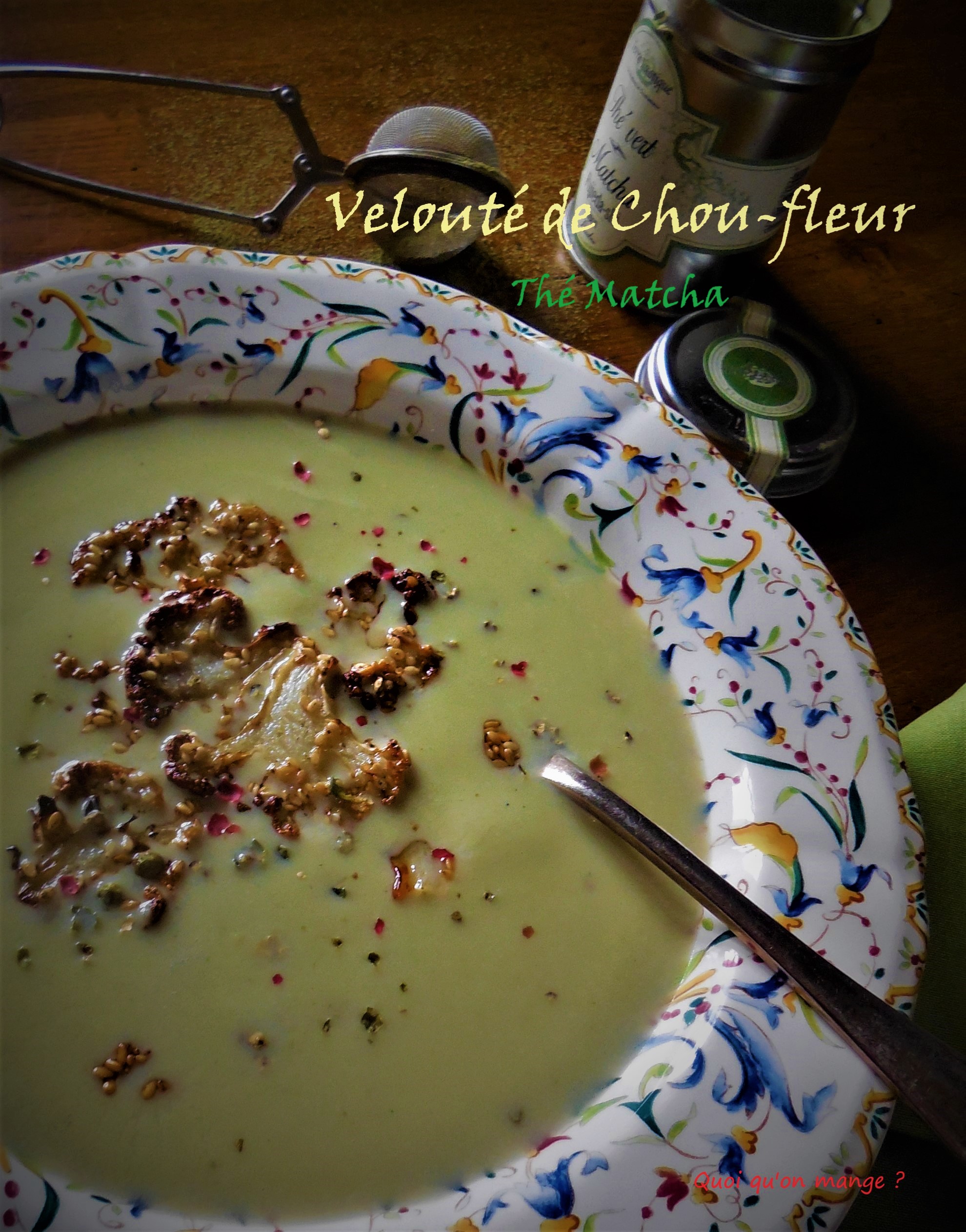 Velouté de chou-fleur au thé matcha