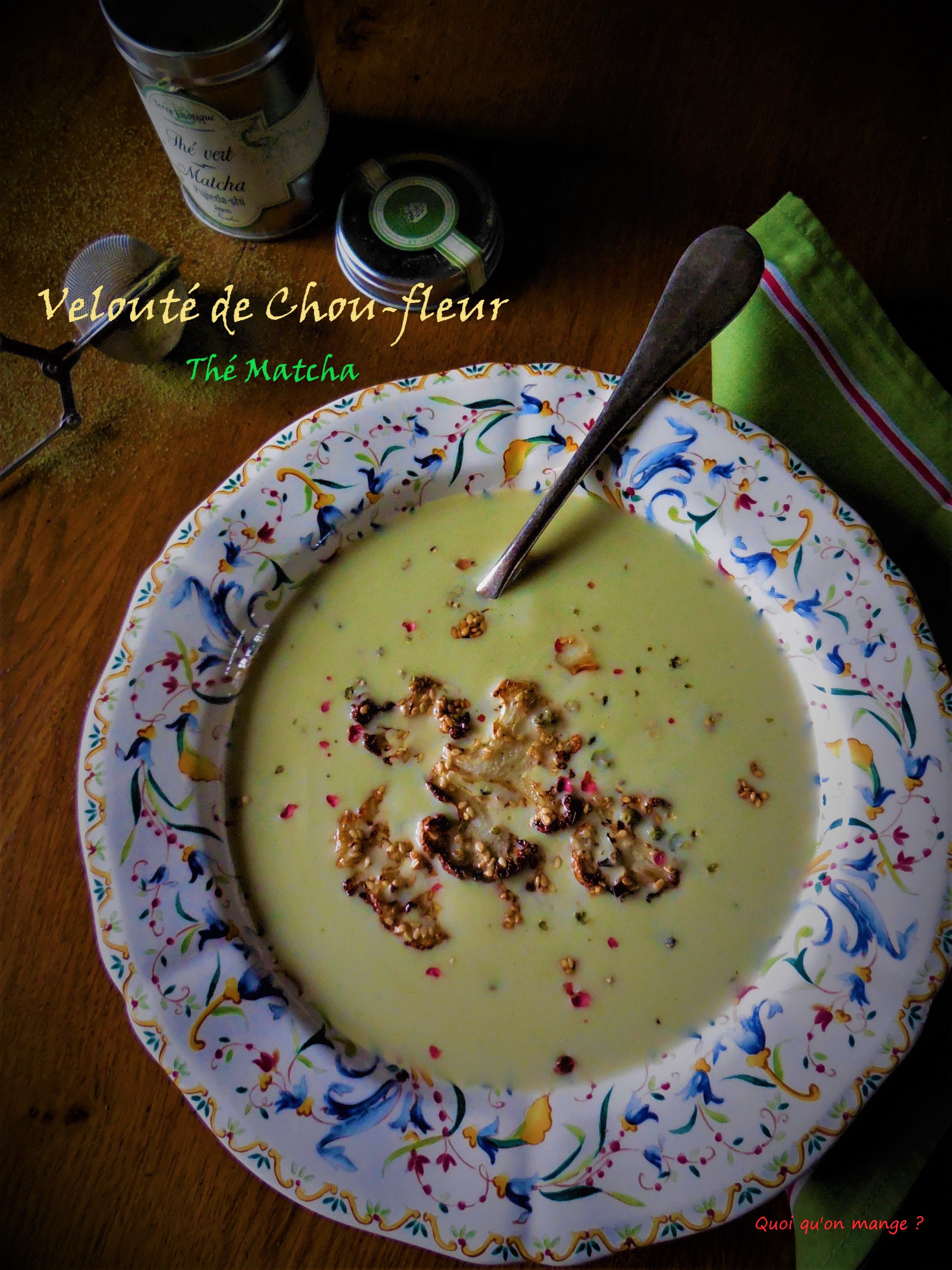 Velouté de chou-fleur au thé matcha