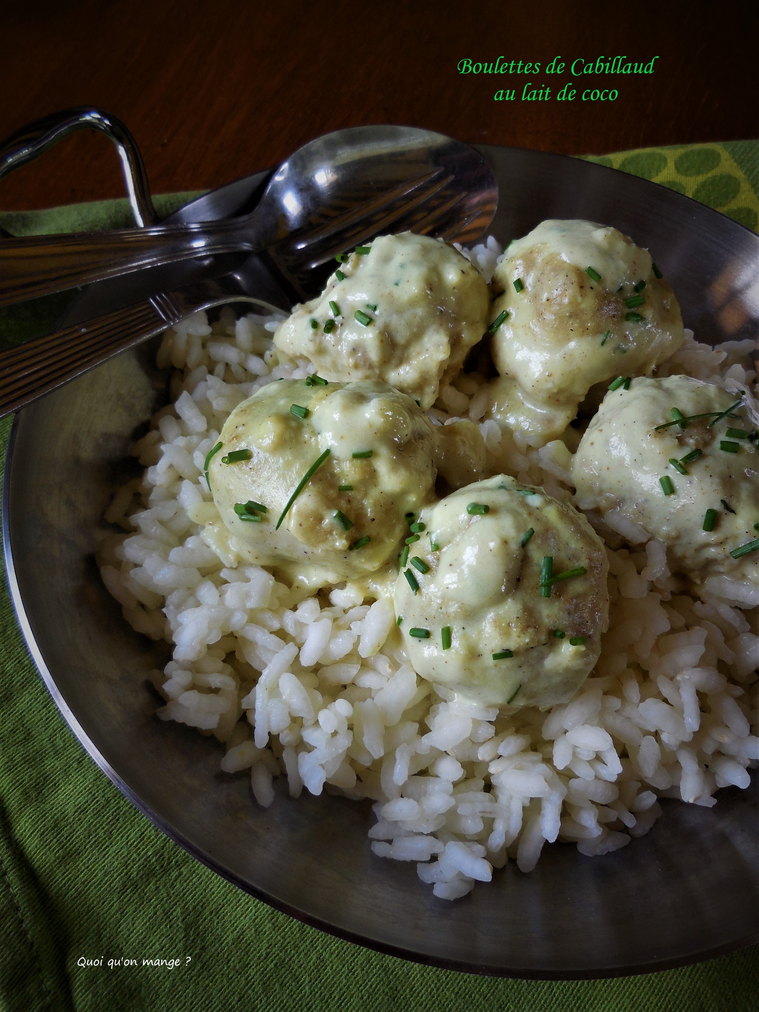 Boulettes de cabillaud au lait de coco