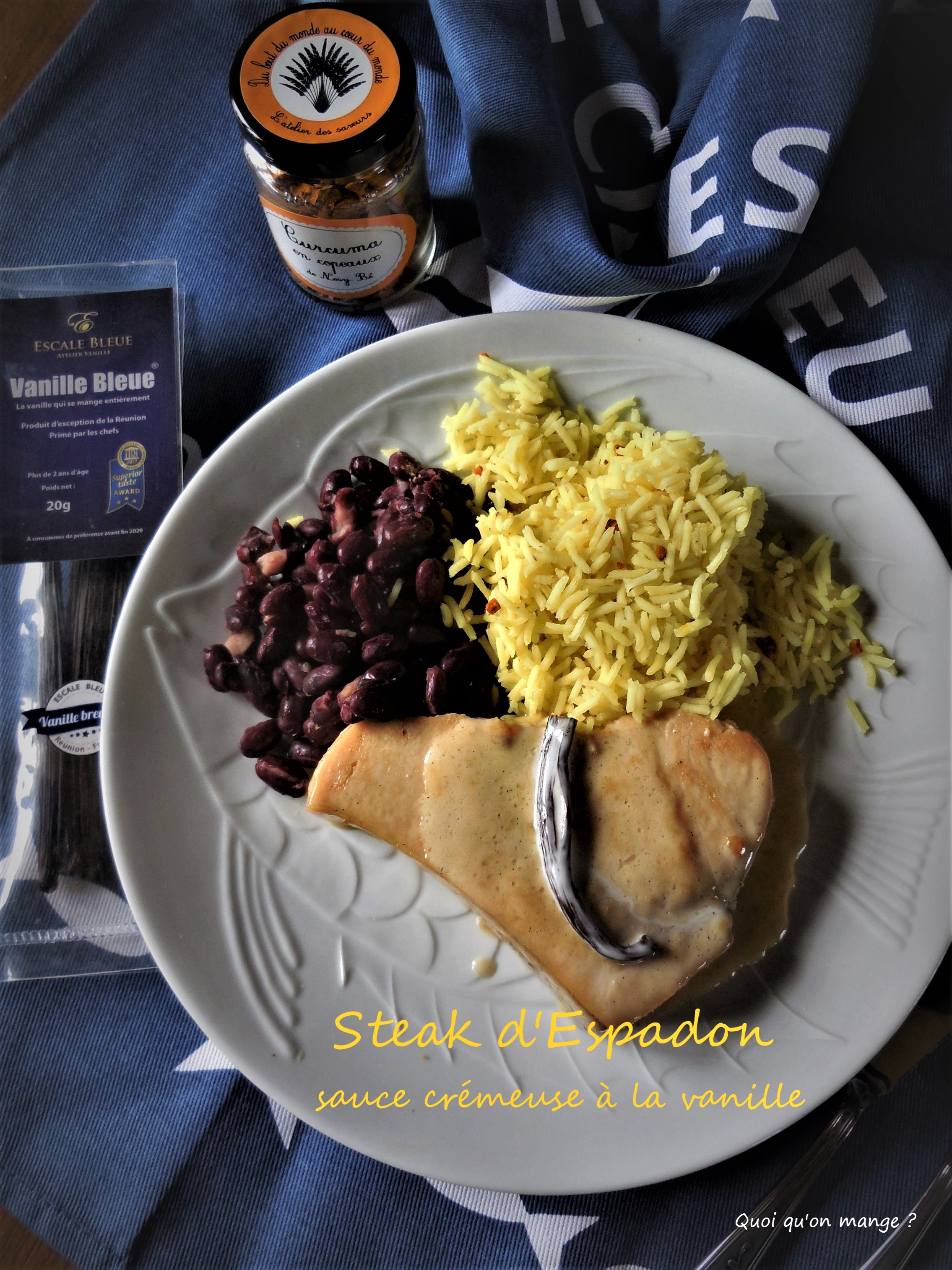 Steak d'espadon, sauce crémeuse à la vanille