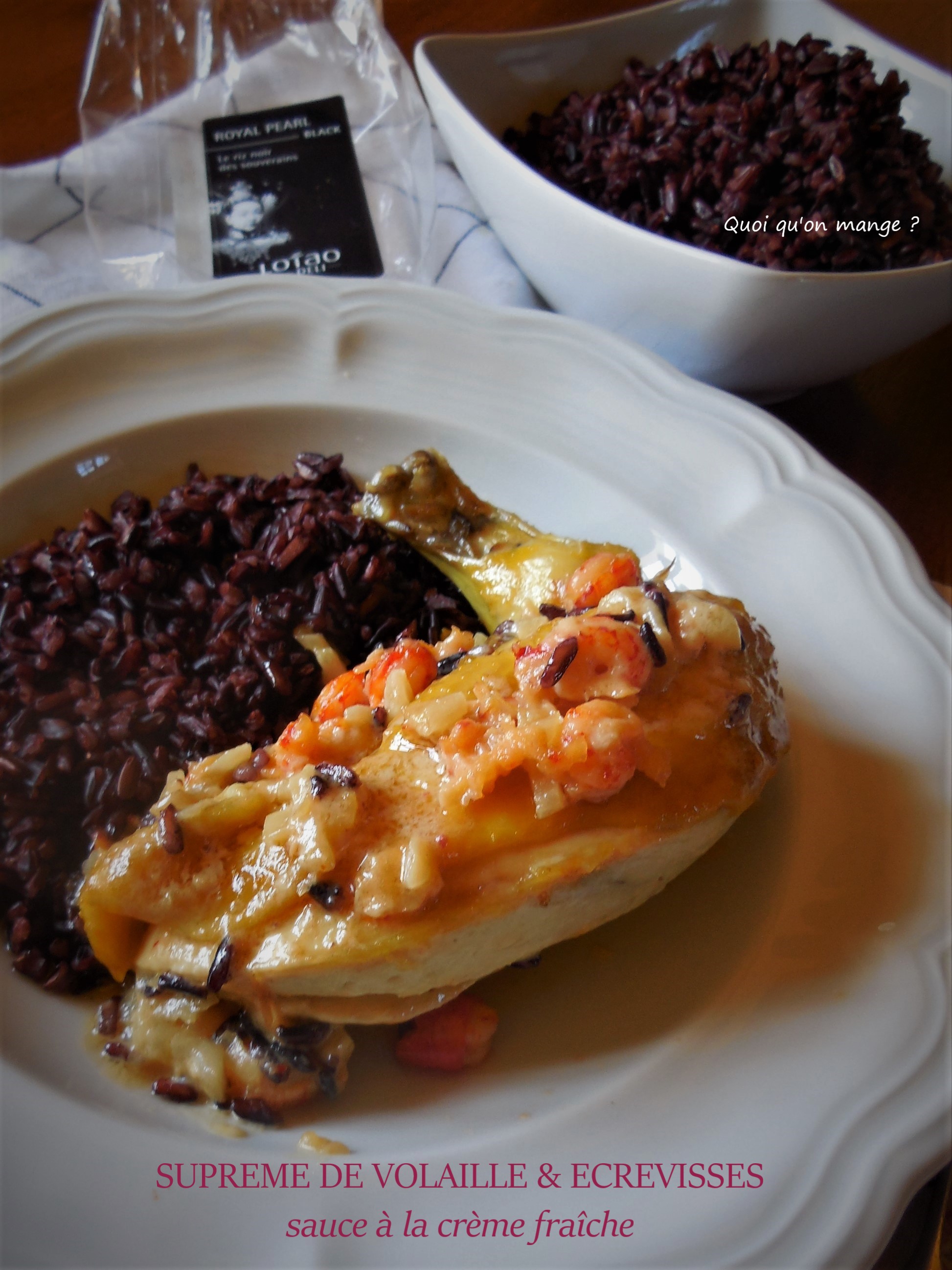 Suprême de poulet et écrevisses à la crème