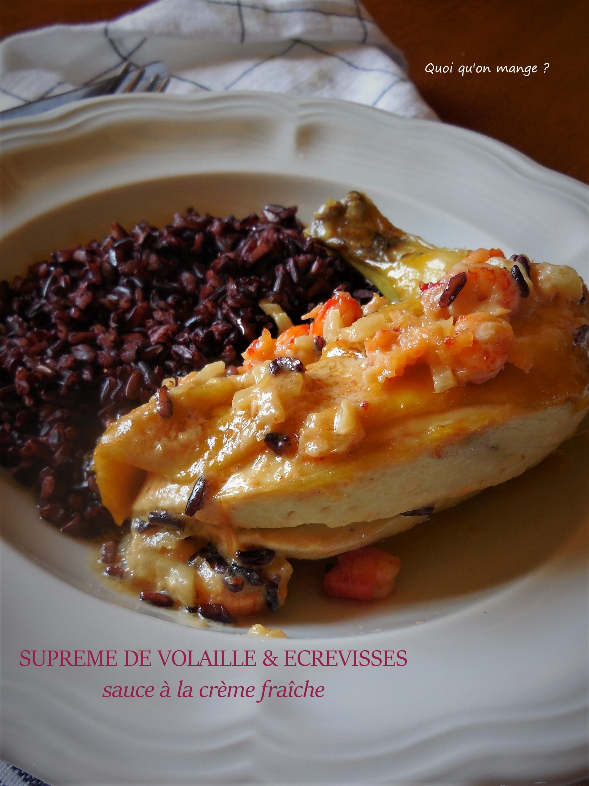 Suprême de poulet et écrevisses à la crème