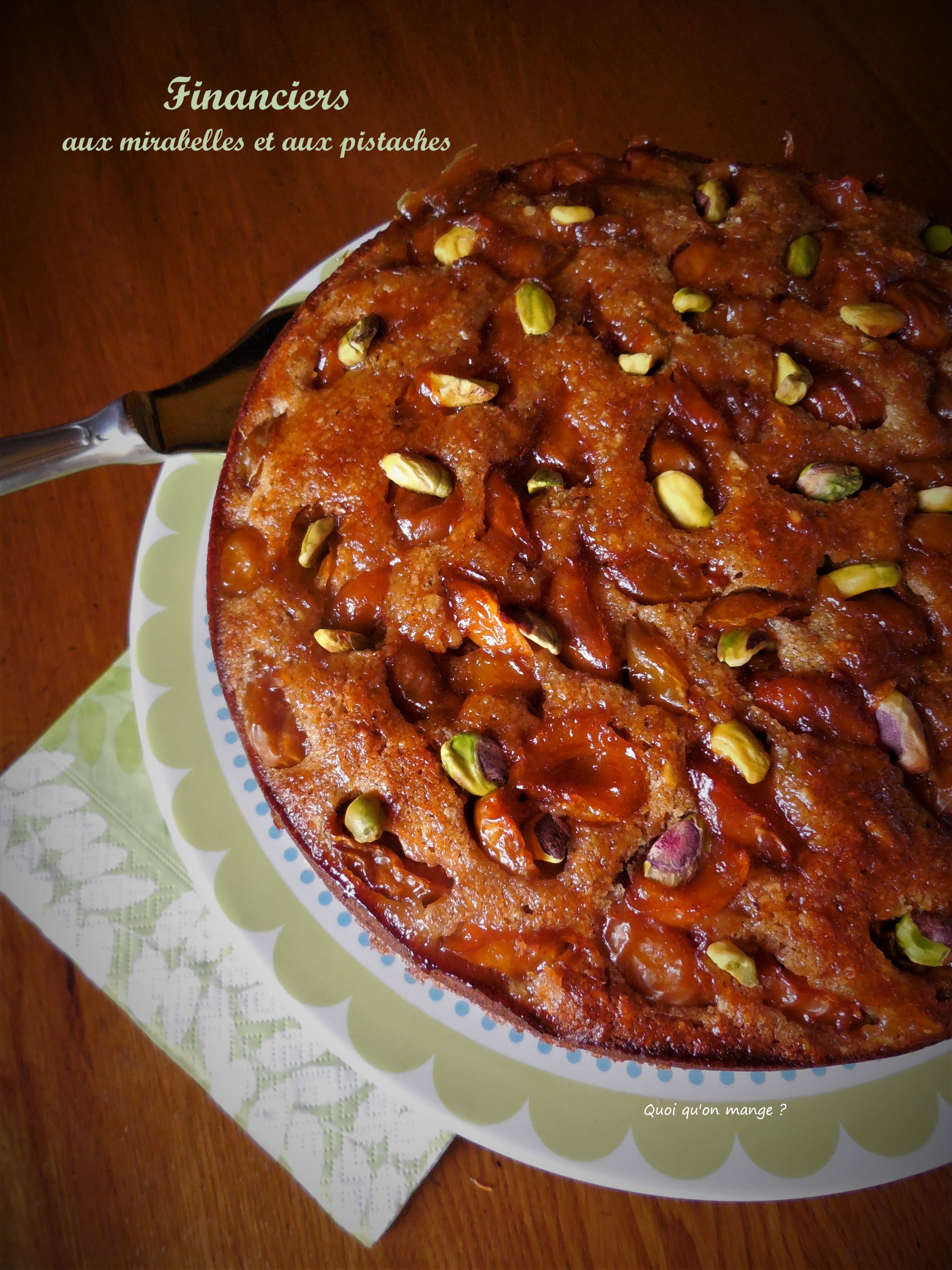 Financier aux mirabelles et aux&nbsp;pistaches