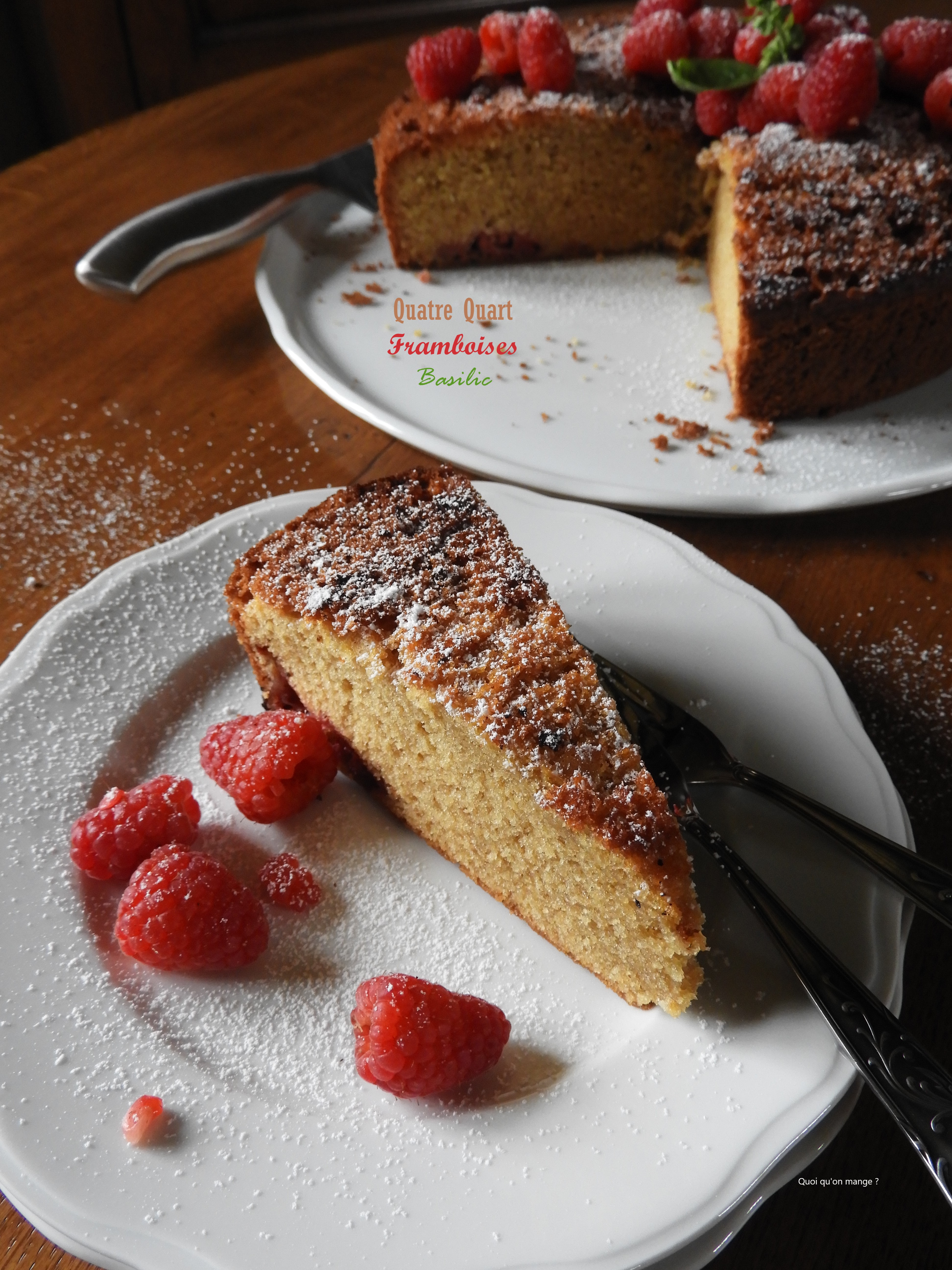 Quatre-quart breton aux framboises et basilic du&nbsp;jardin