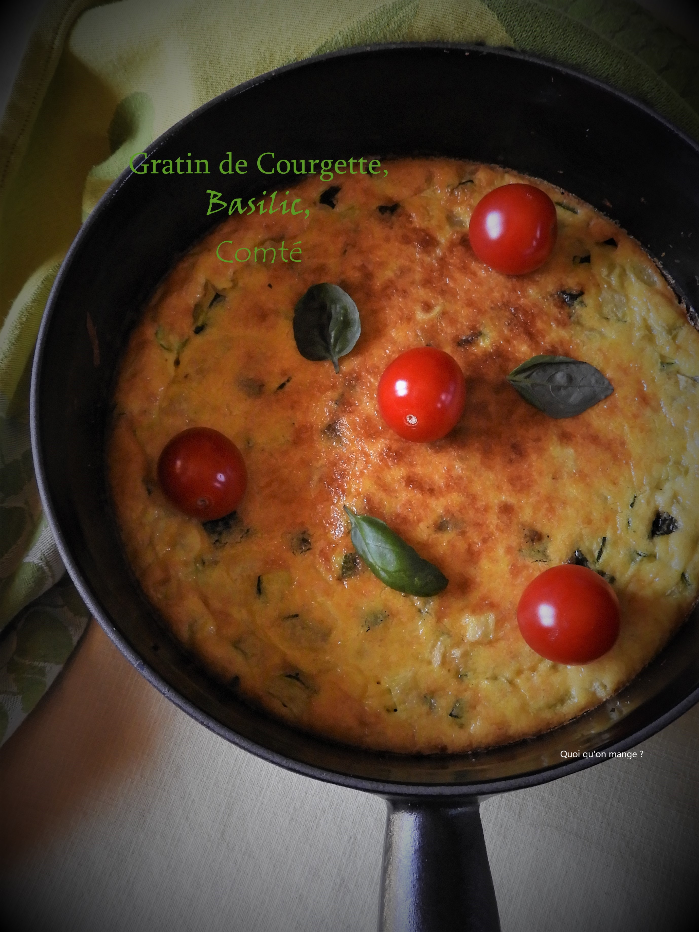 Gratin de courgette, basilic et Comté