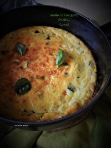 Gratin de courgette, basilic et Comté