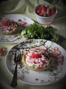 Tartelette aux radis roses, inspirĂ©e de la ‘douce tartelette’ de JF Piège