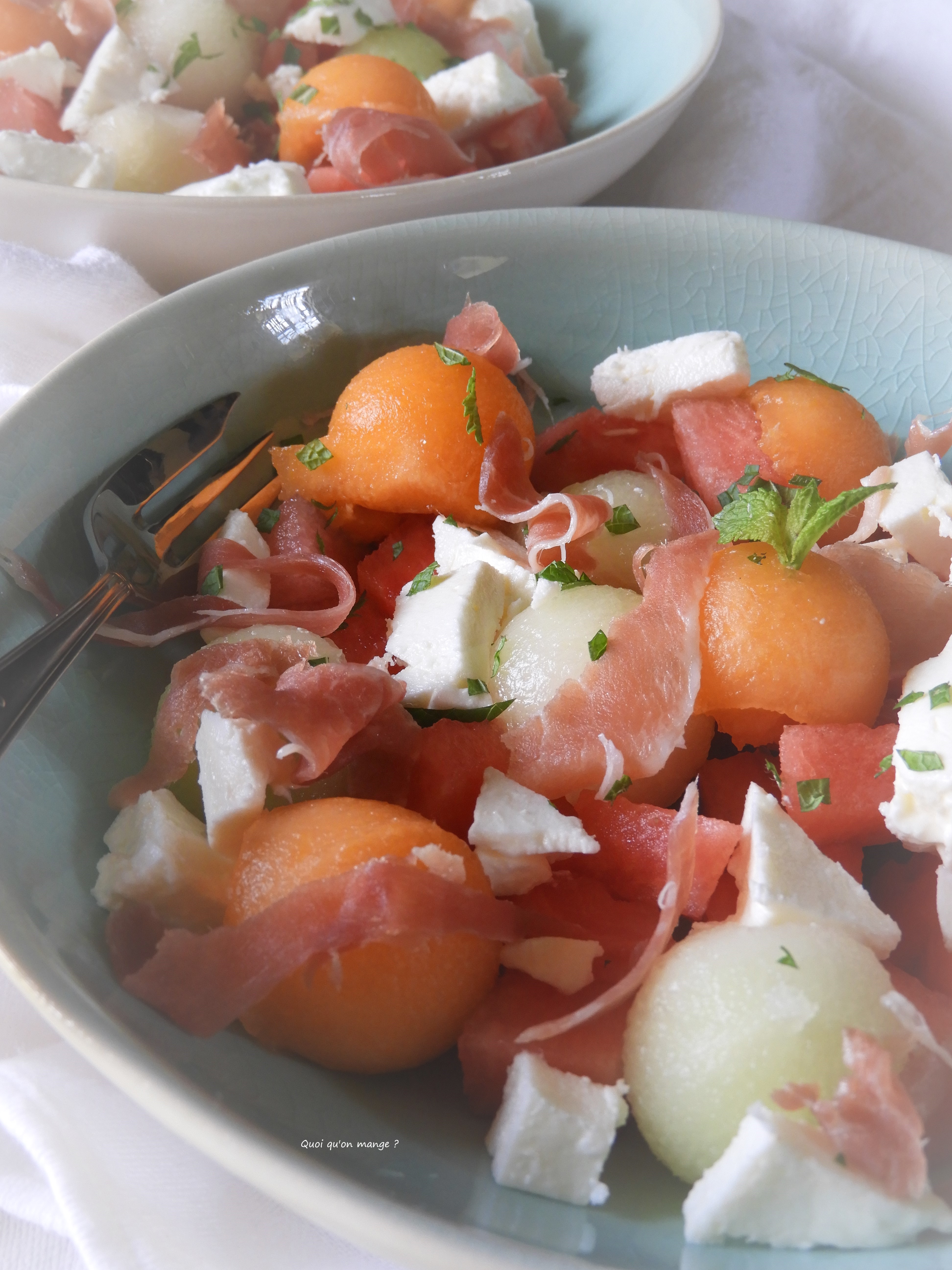 Meli melo de melon charentais, pastèque et melon Galia