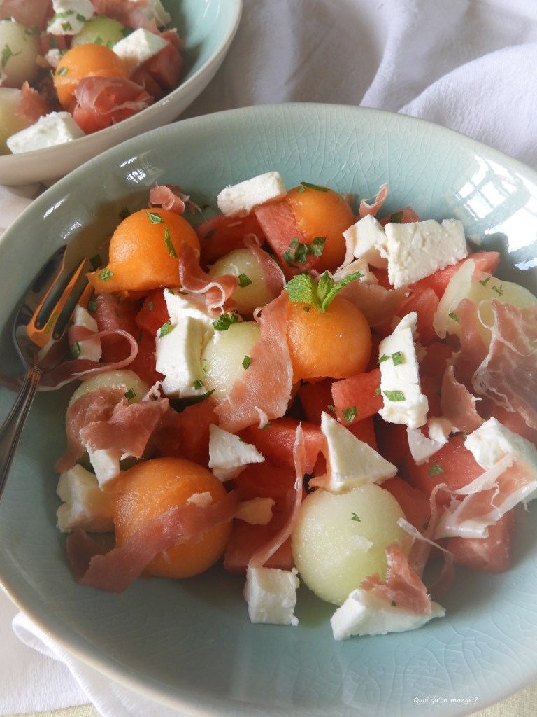 Meli melo de melon charentais, pastĂšque et melon Galia