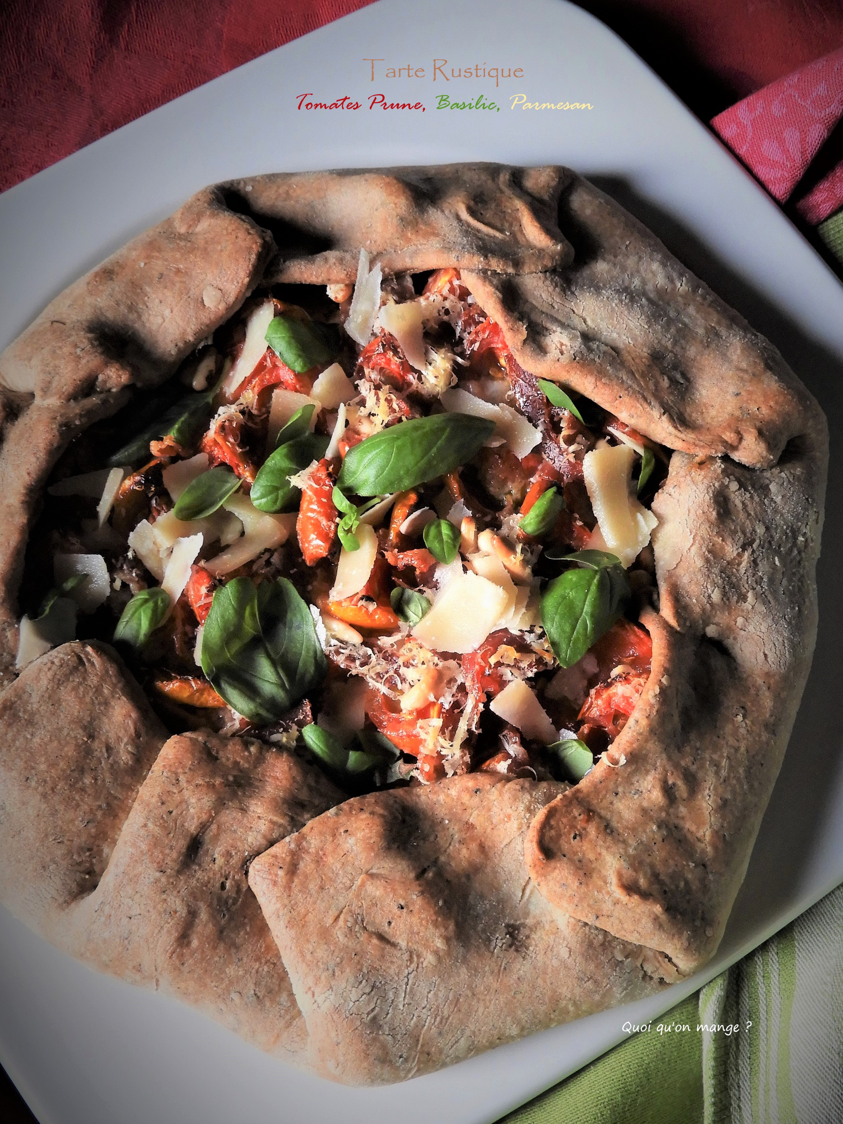 Tarte rustique aux tomates Prune, basilic & parmesan
