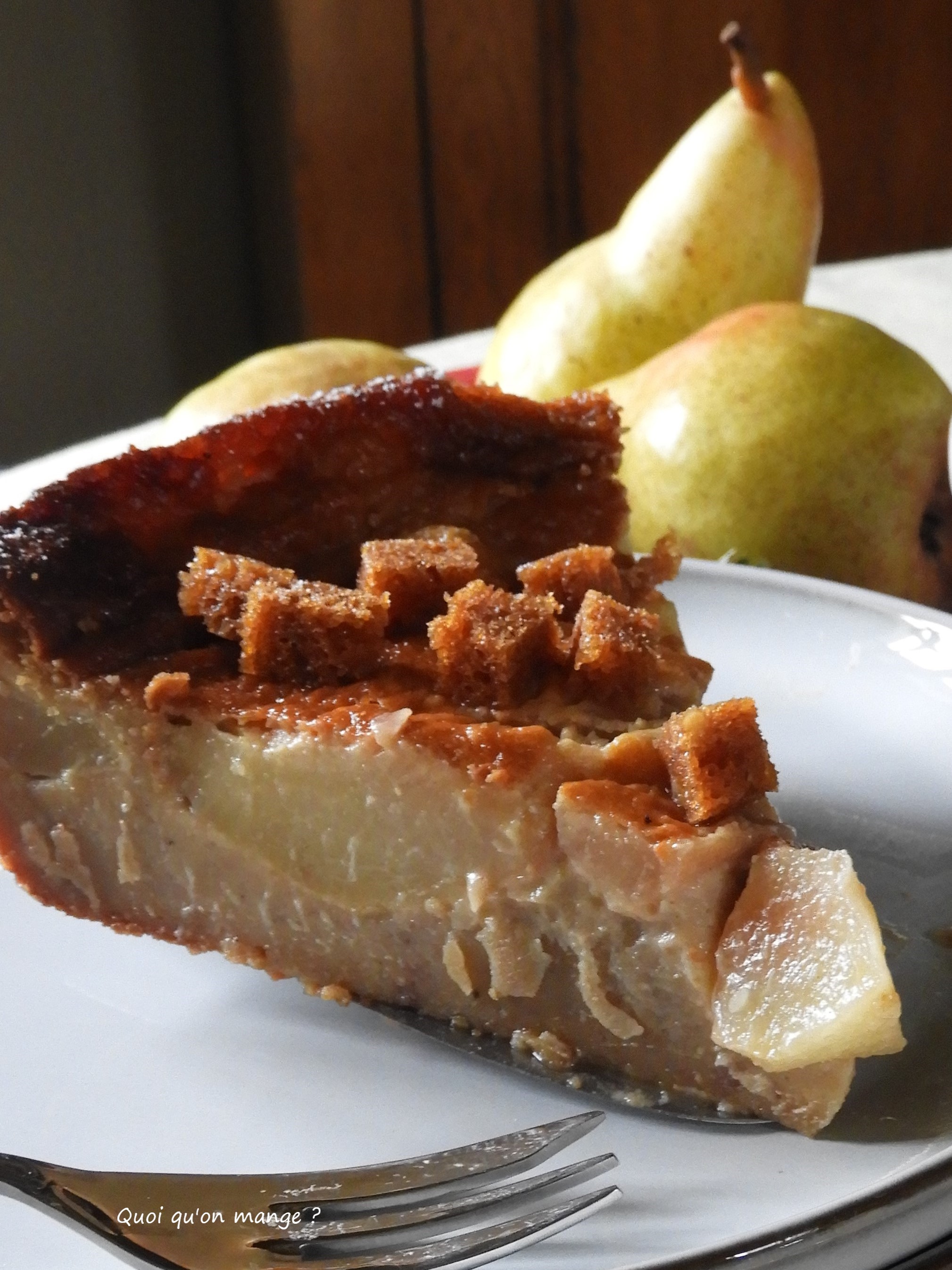 Clafoutis aux poires, saveur pain d'épices