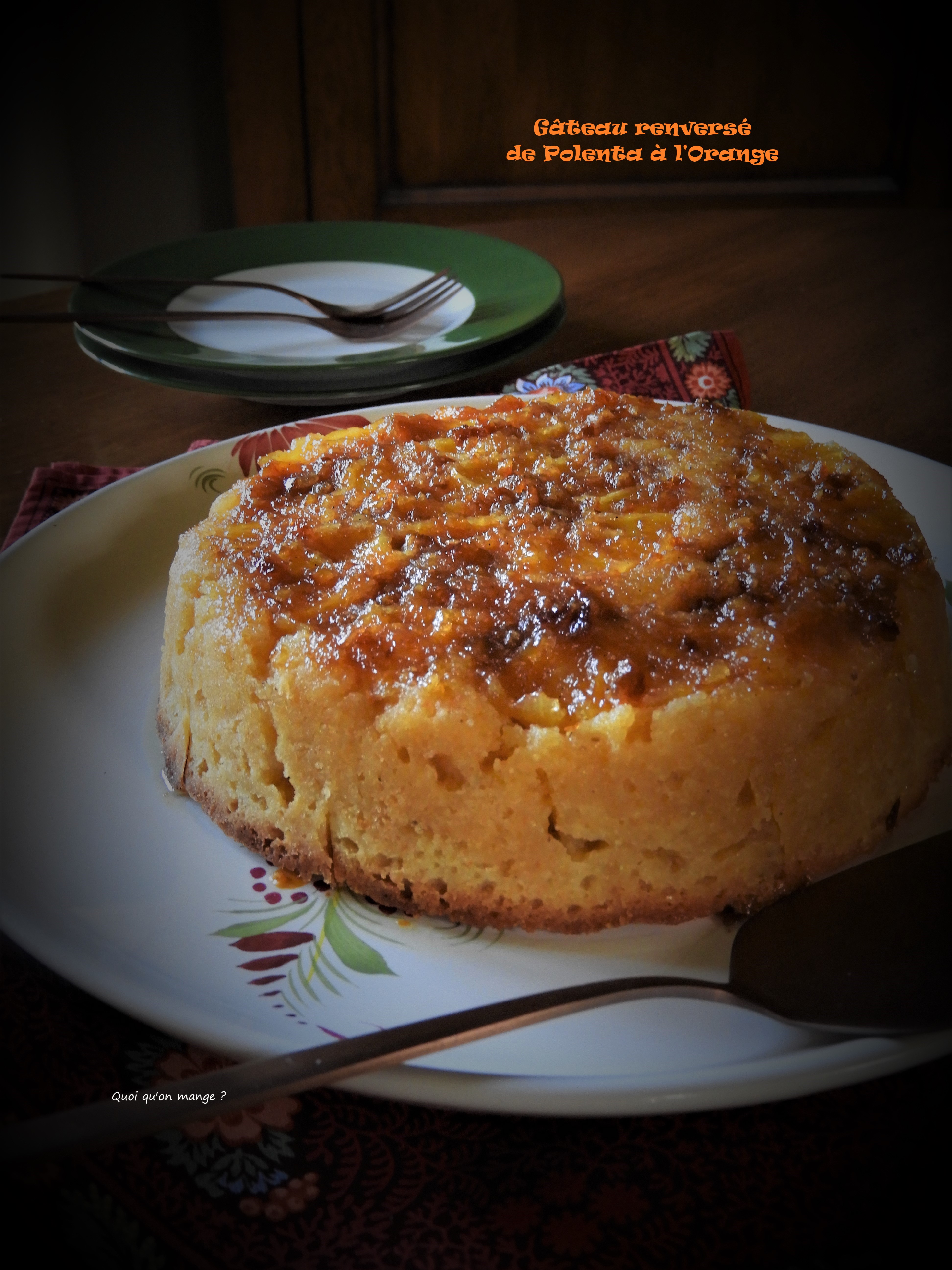 Gâteau renversé de polenta à l'orange