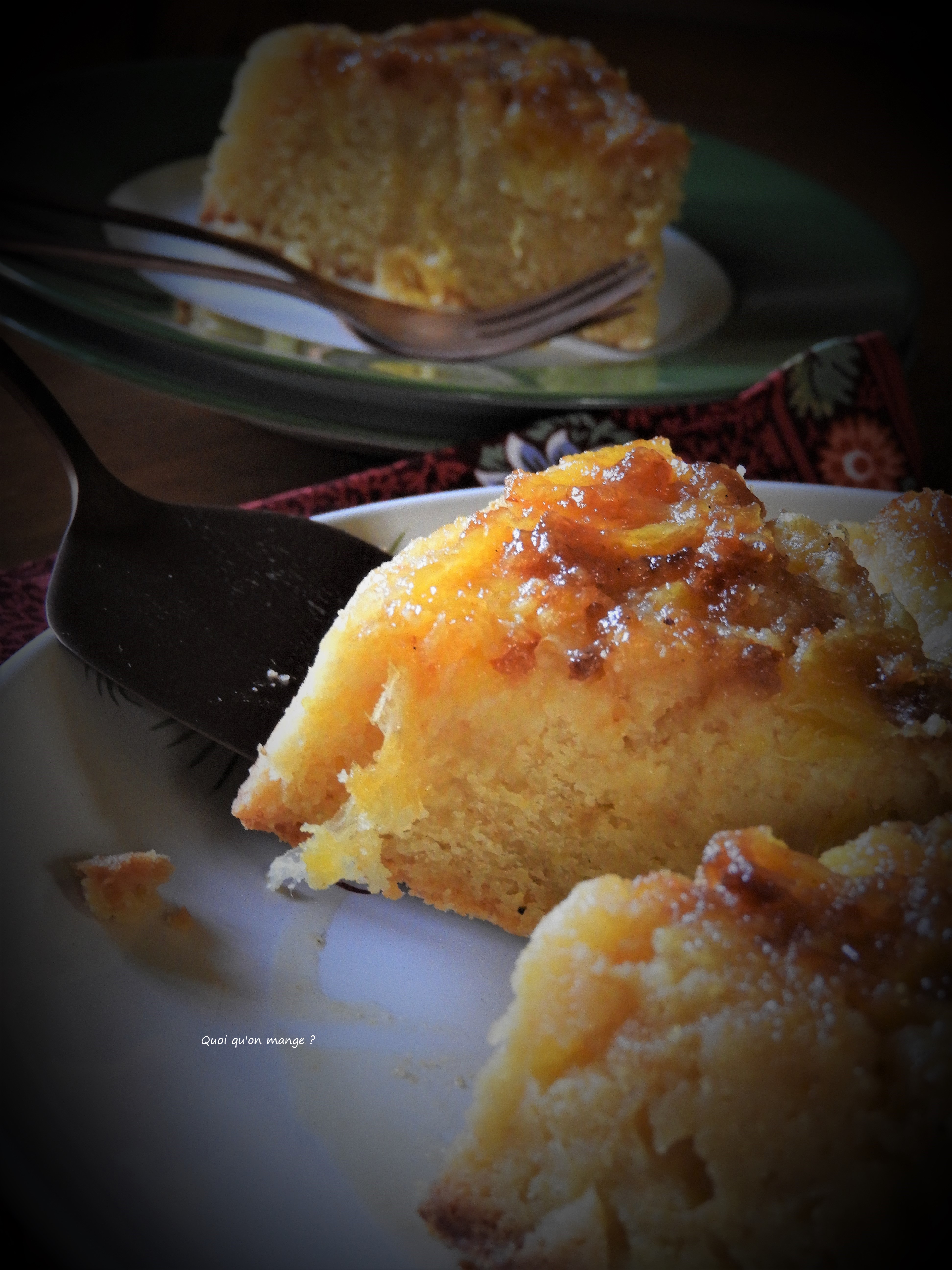 Gâteau renversé de polenta à l'orange