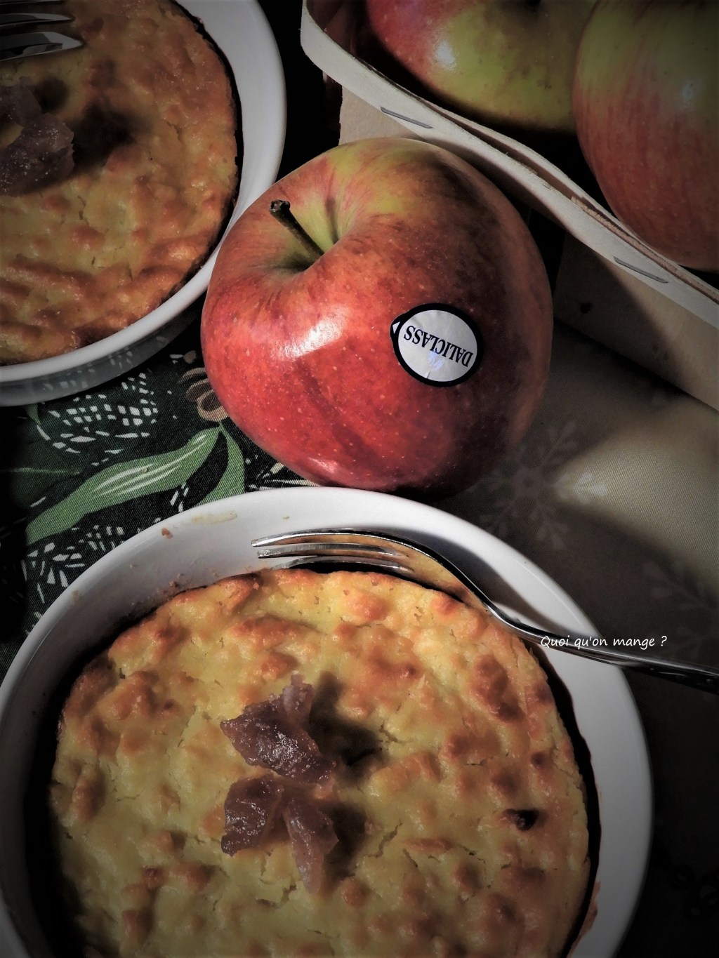 Flan aux pommes sur lit de confiture de&nbsp;marrons