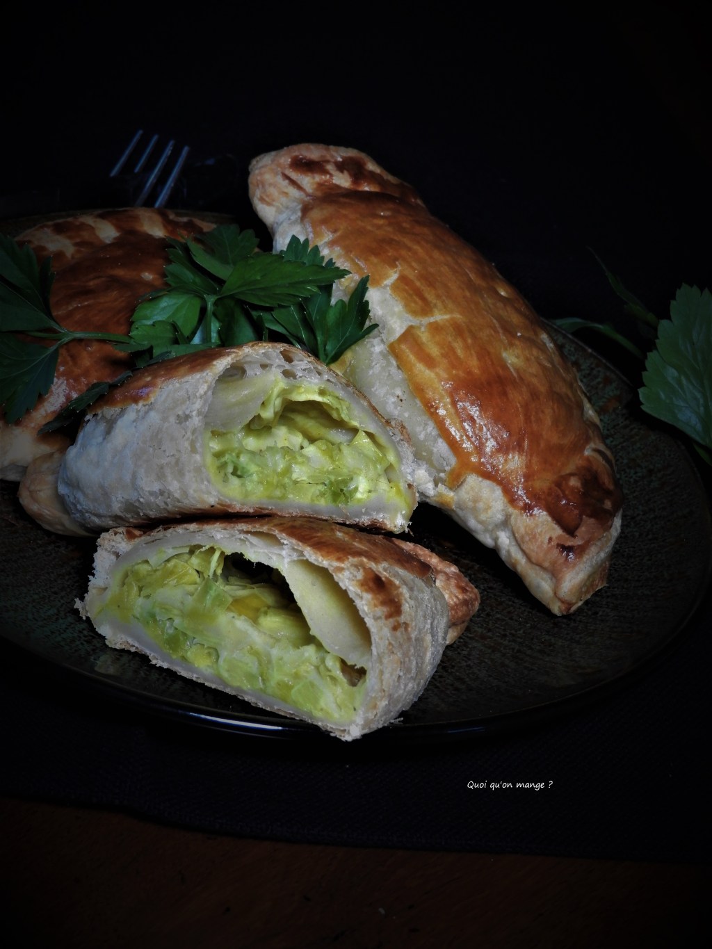Chaussons à la fondue de poireaux et au&nbsp;fromage