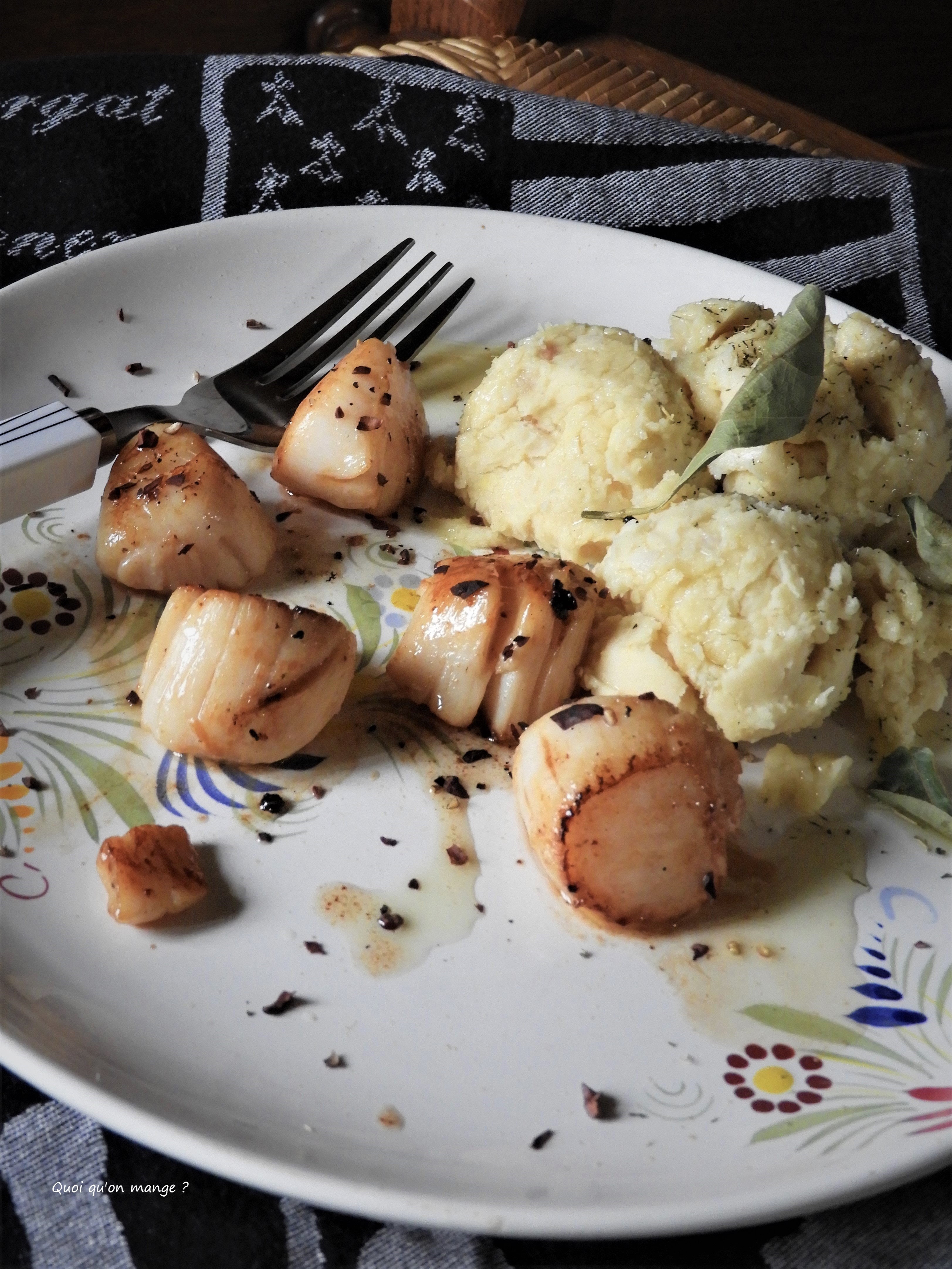 Noix de St Jacques et écrasé de coco de Paimpol