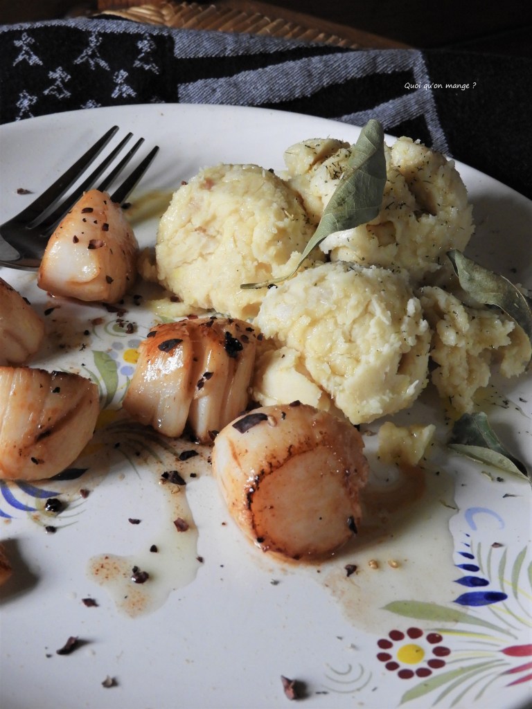 Noix de St Jacques et écrasé de coco de Paimpol