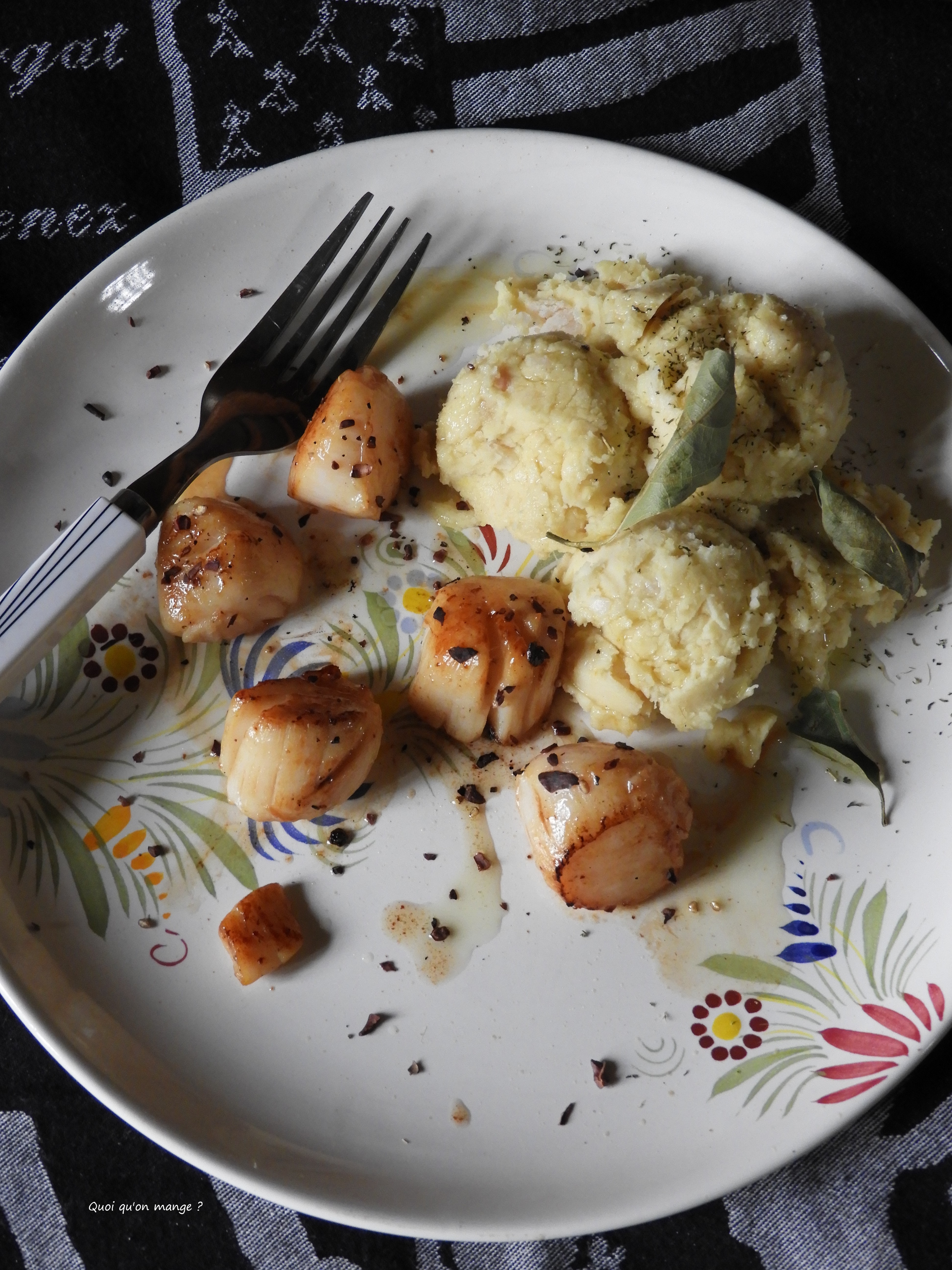 Noix de St Jacques, écrasé de coco de&nbsp;Paimpol