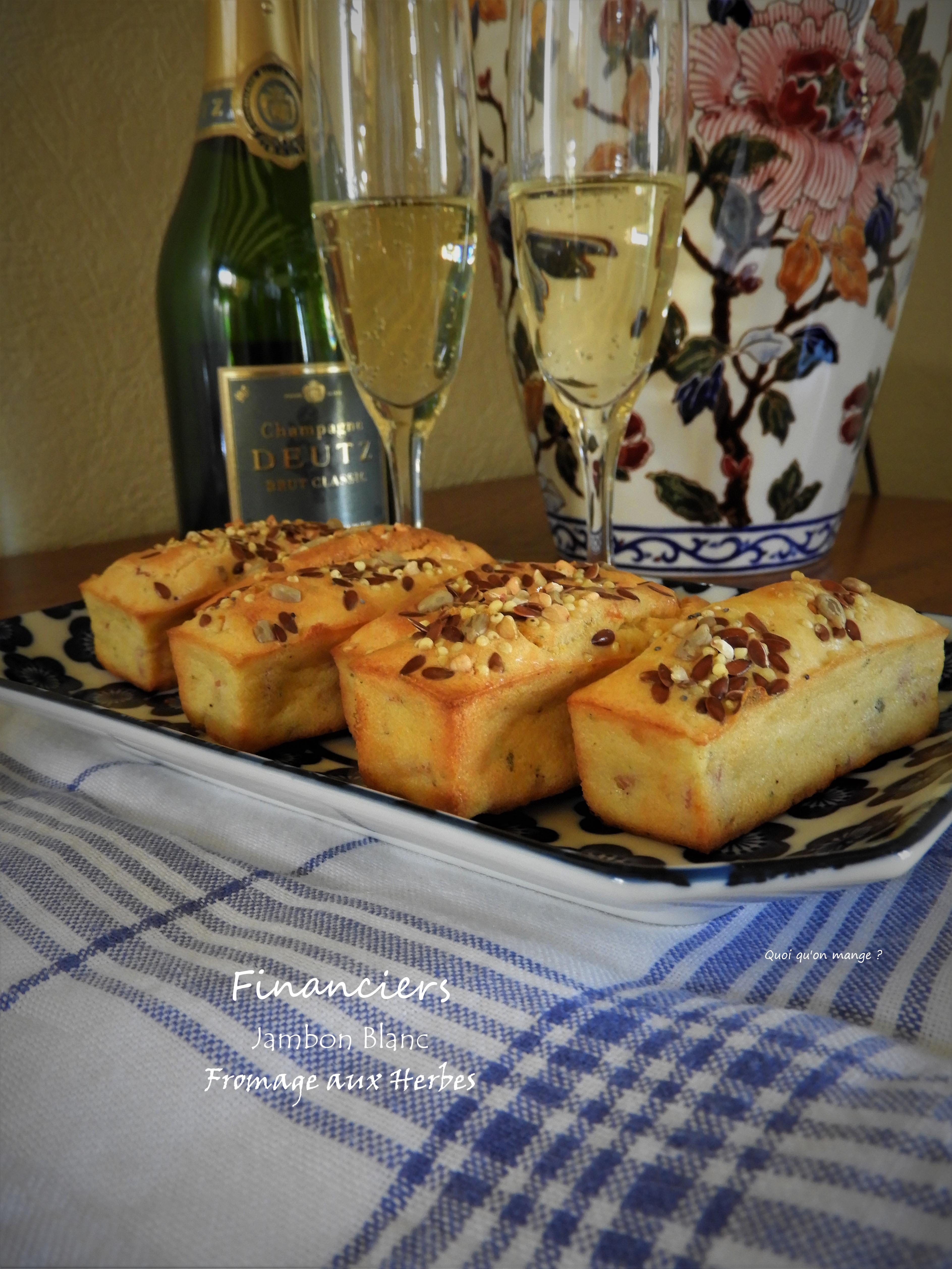 Financiers au jambon blanc et fromage aux herbes