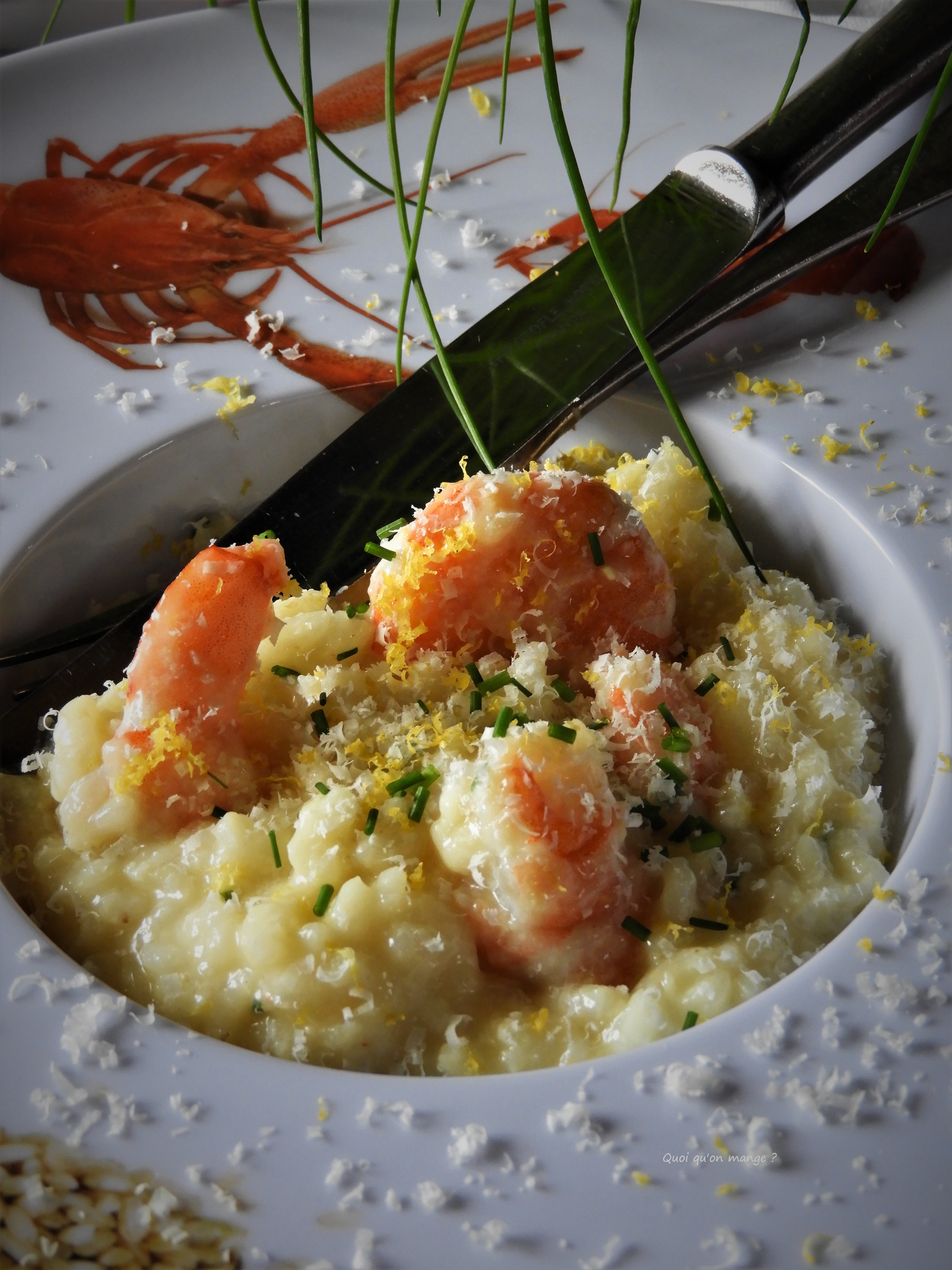 Risotto citronné aux gambas