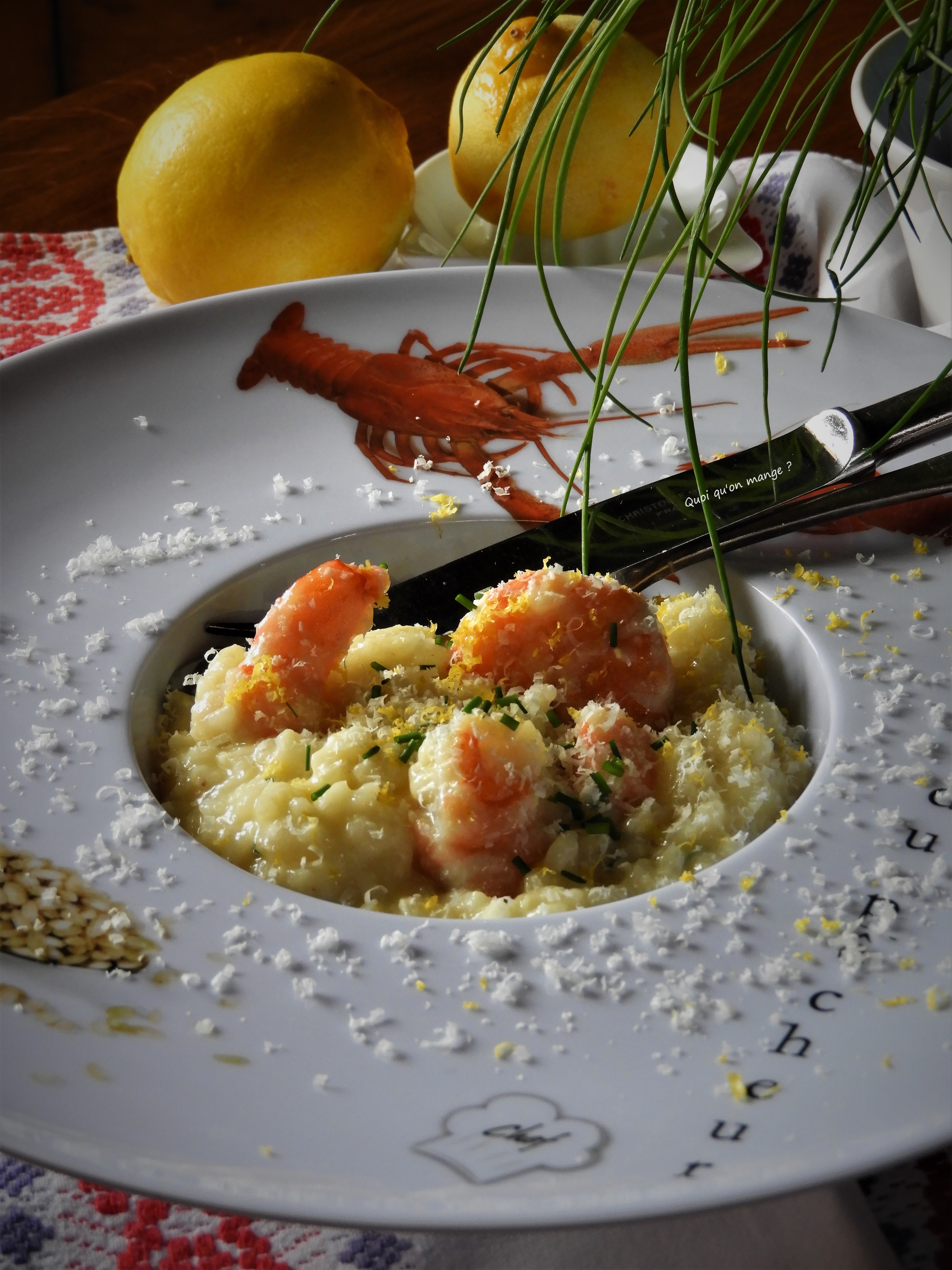 Risotto citronné aux gambas
