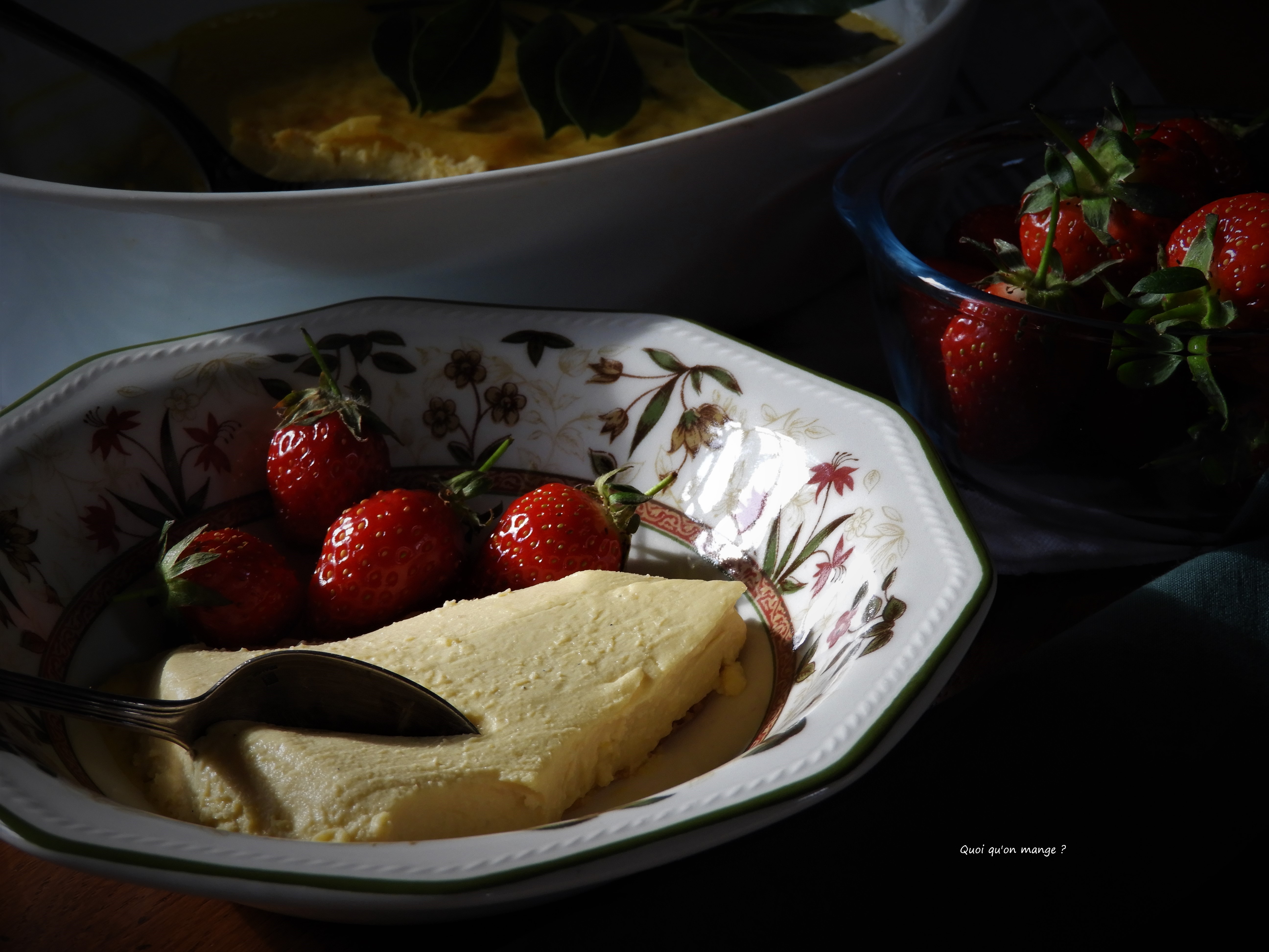 Crème aux œufs, laurier et miel de sarrasin