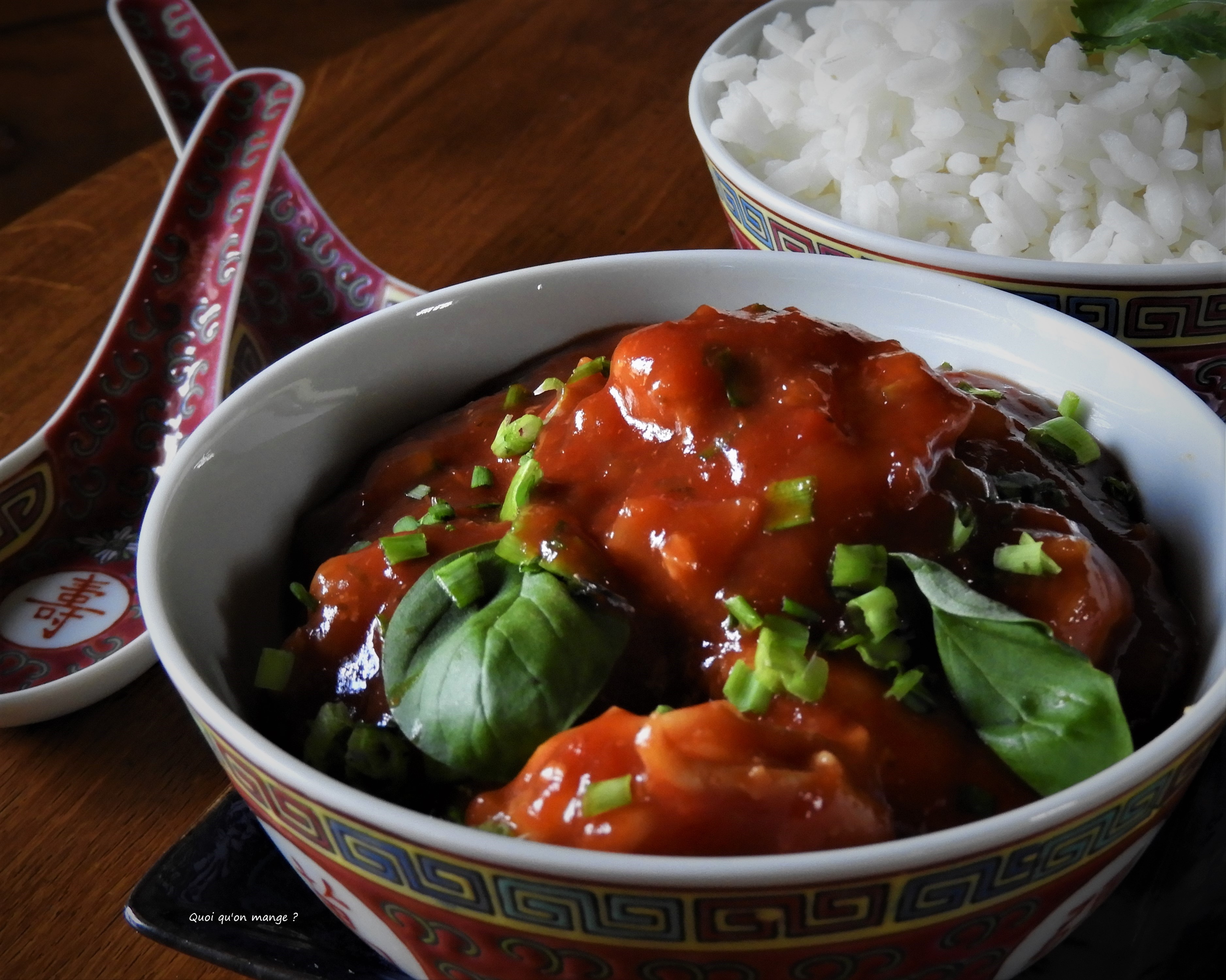 Crevettes sauce tomates un peu piquante