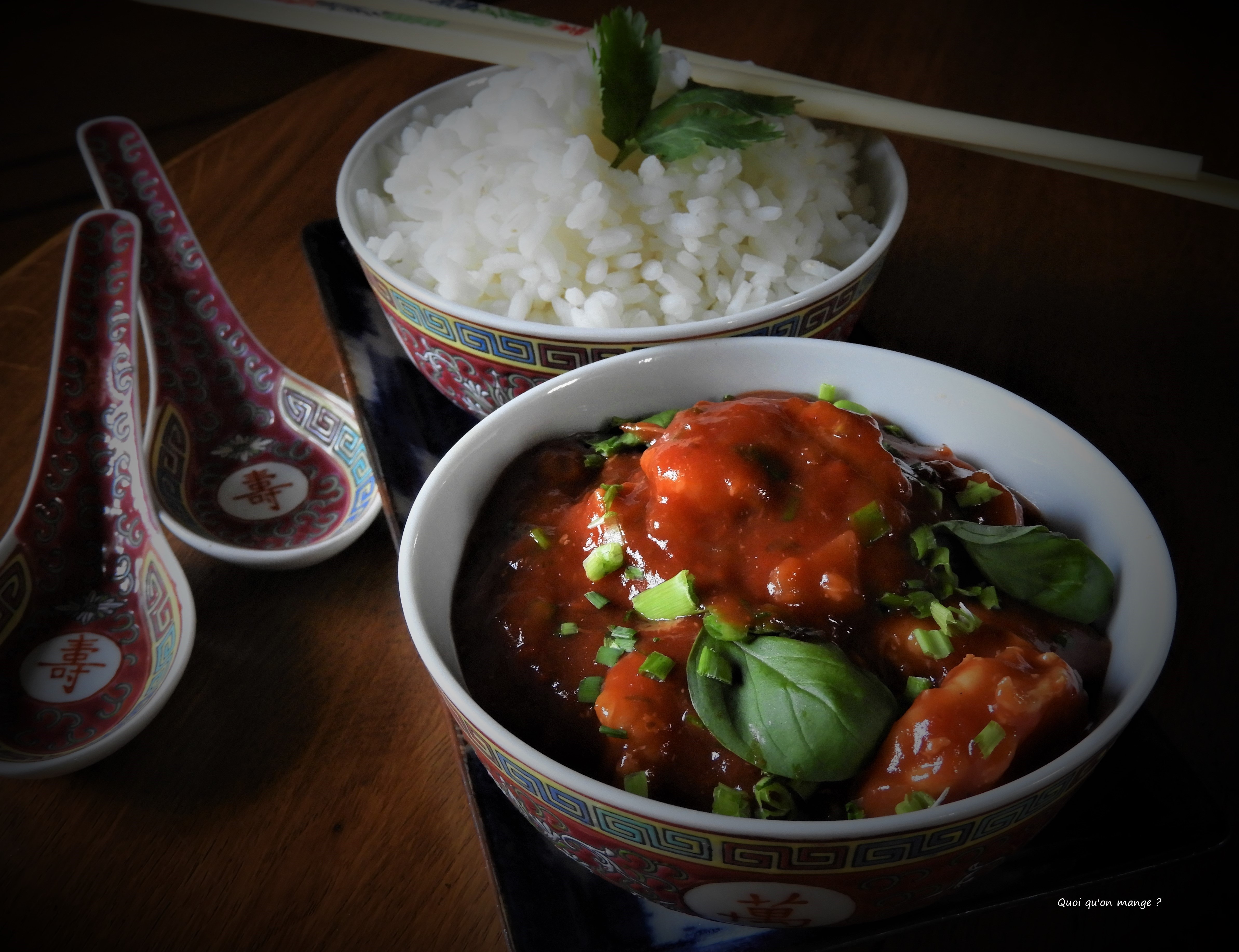 Crevettes sauce tomates un peu piquante