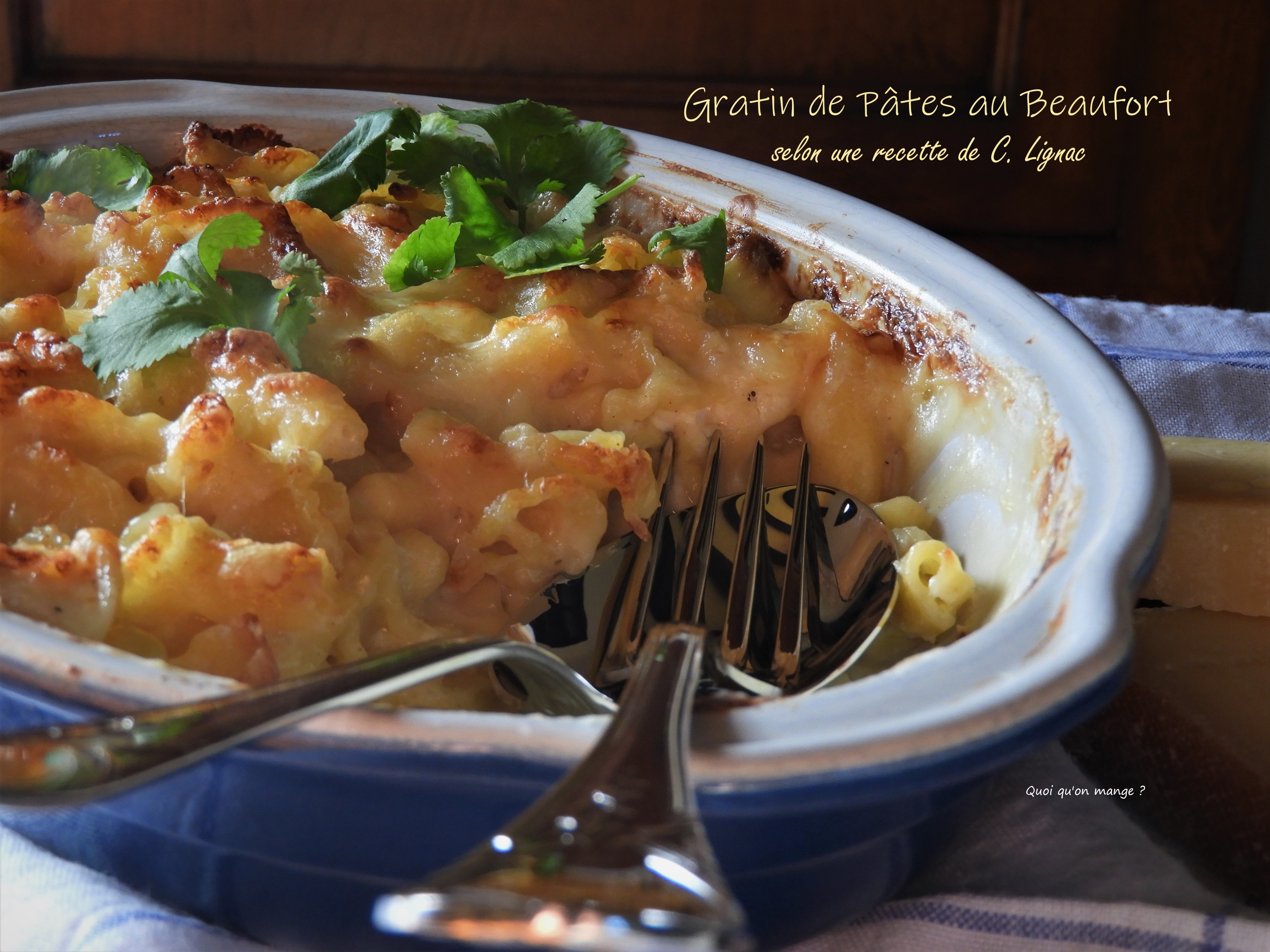 Gratin de pâtes au Beaufort