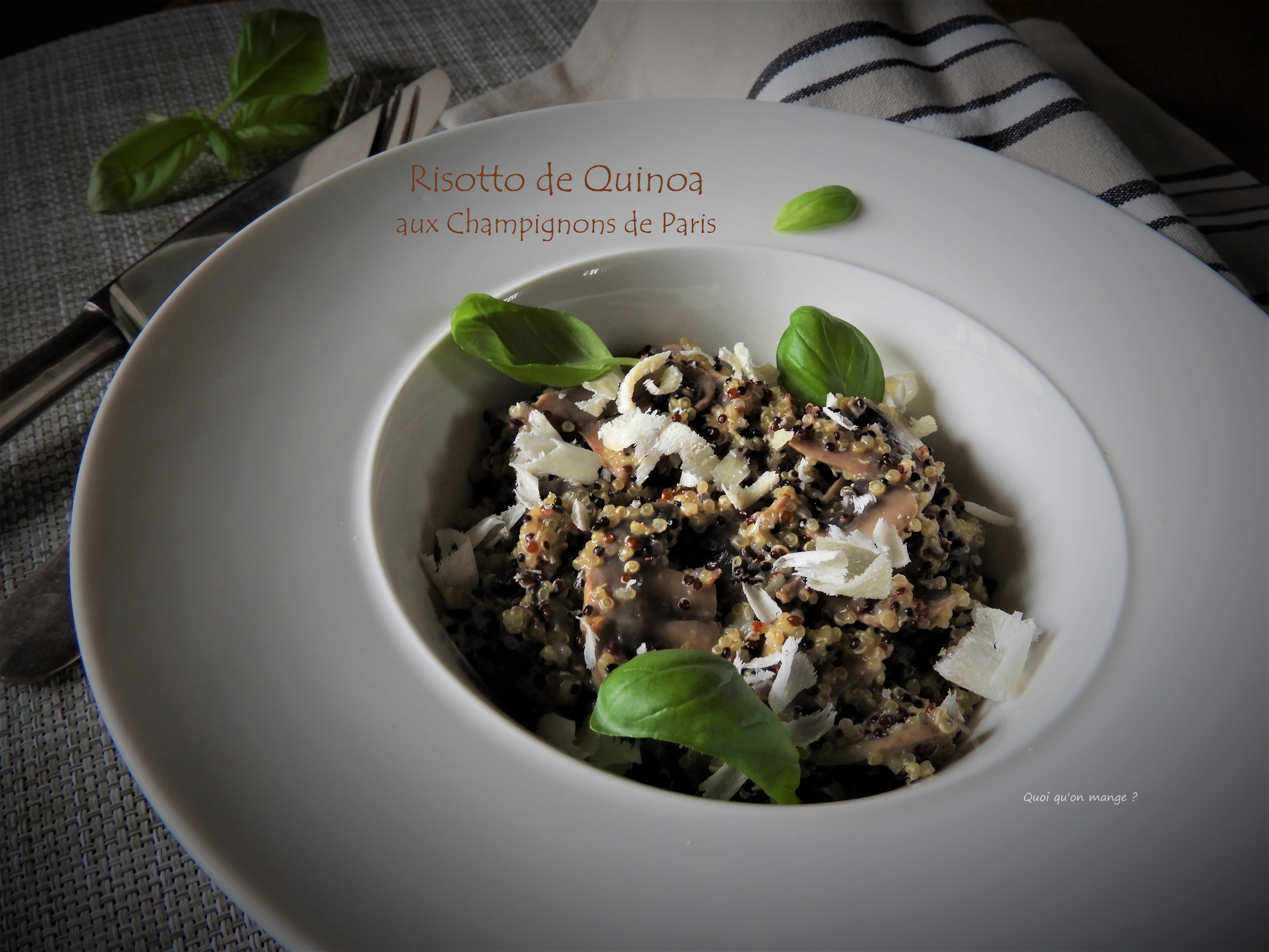 Risotto de quinoa aux champignons de&nbsp;Paris